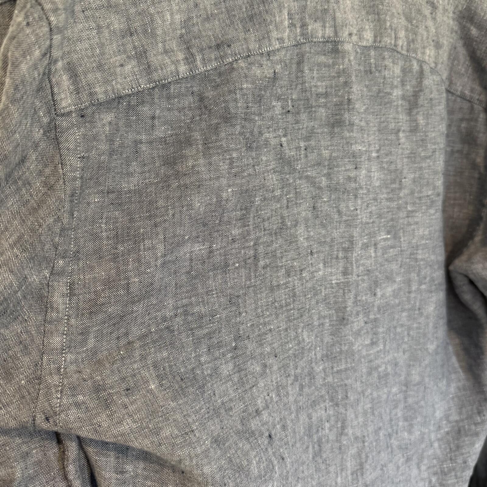 UNTUCKit UNTUCKit Slim Fit Wrinkle Resistant Linen Shirt Small Gray Size US S / EU 44-46 / 1 - 4 Thumbnail