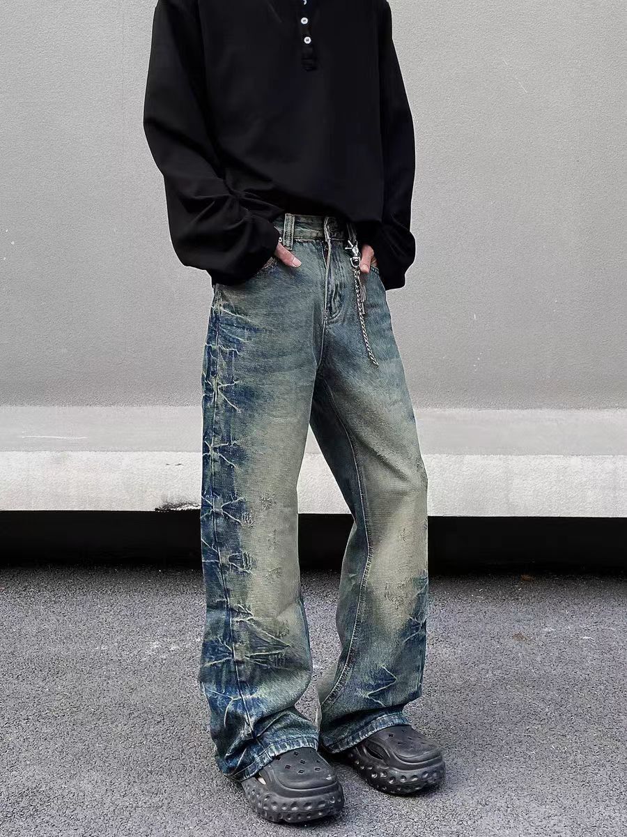 Designer × Jean × Vintage Street vintage washed and distressed baggy jeans Size US 34 / EU 50 - 3 Thumbnail