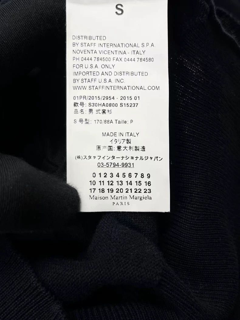 Maison Margiela Maison Margiela Black v-neck back four-line logo elbow sti Size US S / EU 44-46 / 1 - 4 Thumbnail