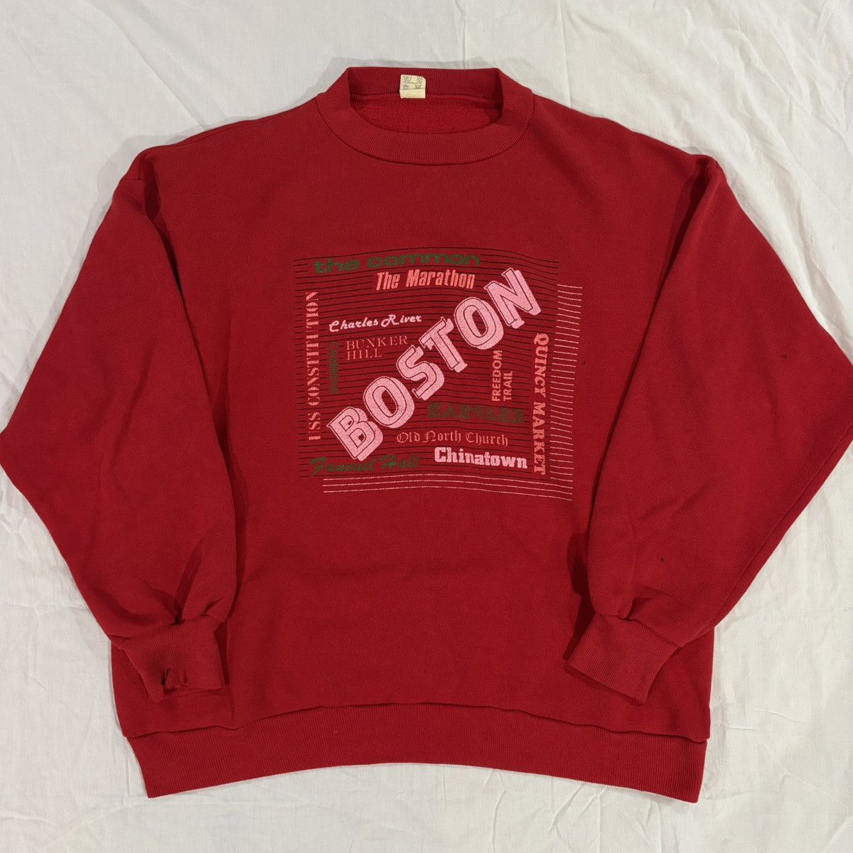 Other Vintage Boston Crewneck Red Size XL Size US XL / EU 56 / 4 - 1 Thumbnail