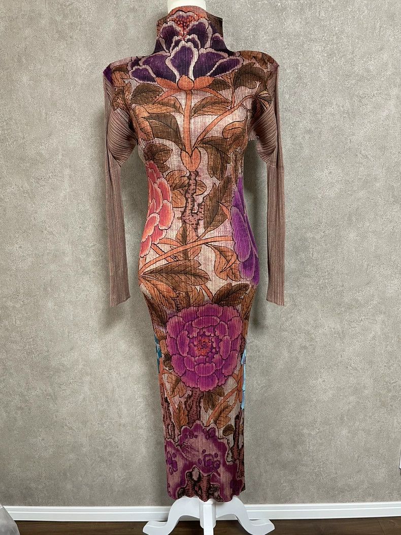 Issey Miyake Issey Miyake size:2 Pink peony cheongsam dress Size XS / US 0-2 / IT 36-38 - 1 Thumbnail