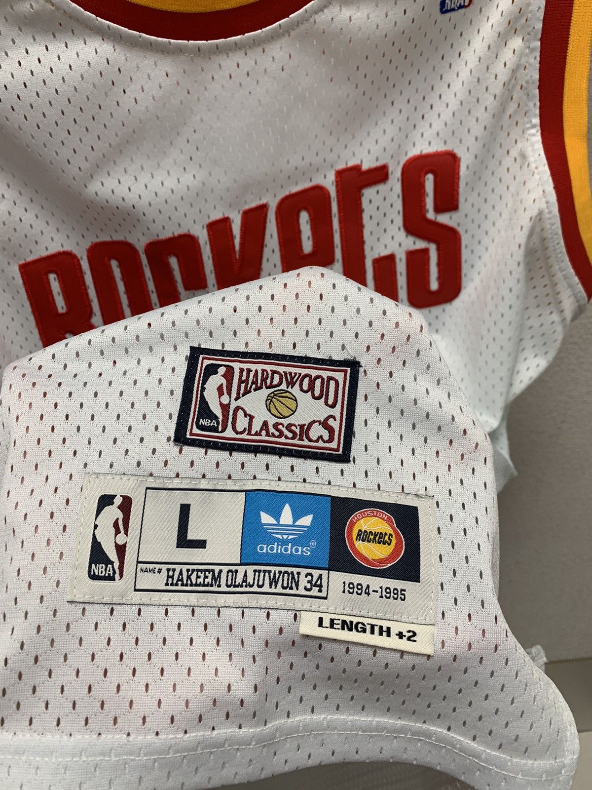 Adidas Olajuwon adidas nba jersey Houston rockets L sz 34 vintage Size US L / EU 52-54 / 3 - 8 Thumbnail