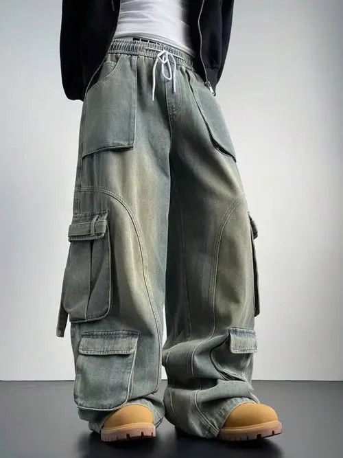 Jean × Vintage washed faded cleanfit yuppie bootcut grunge cargo pants Size US 34 / EU 50 - 1 Thumbnail