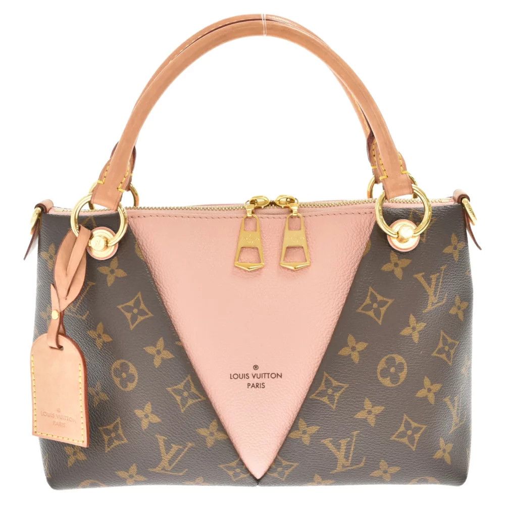 image of Louis Vuitton V Tote Bag Bb Monogram Rose Poudre Brown, Women's