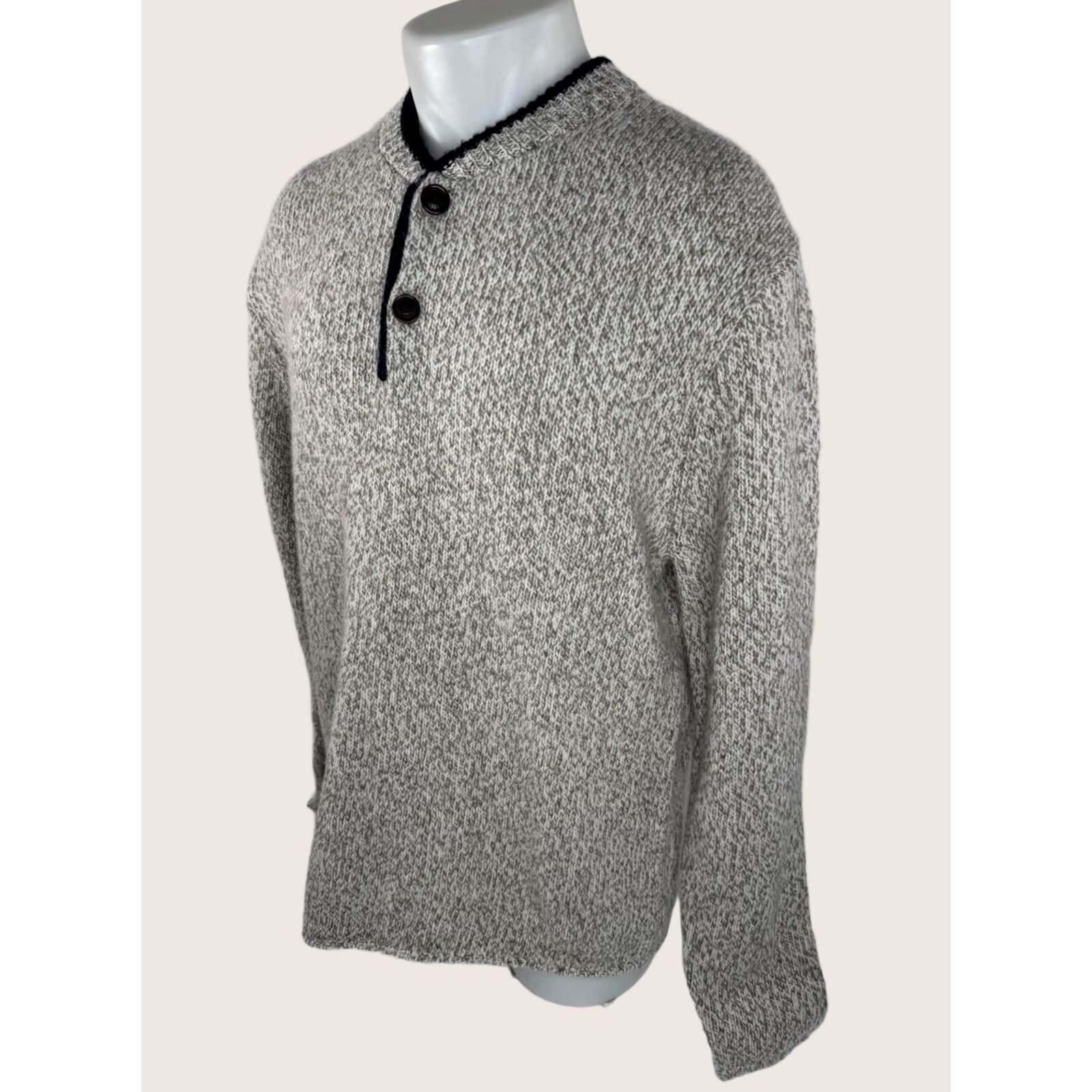 Orvis ORVIS Wool Button Collar Knit Fisherman Sweater L Mens Grayish Olive Beige Pullover Wool Knit RRB EXCELLENT Size US L / EU 52-54 / 3 - 1 Thumbnail