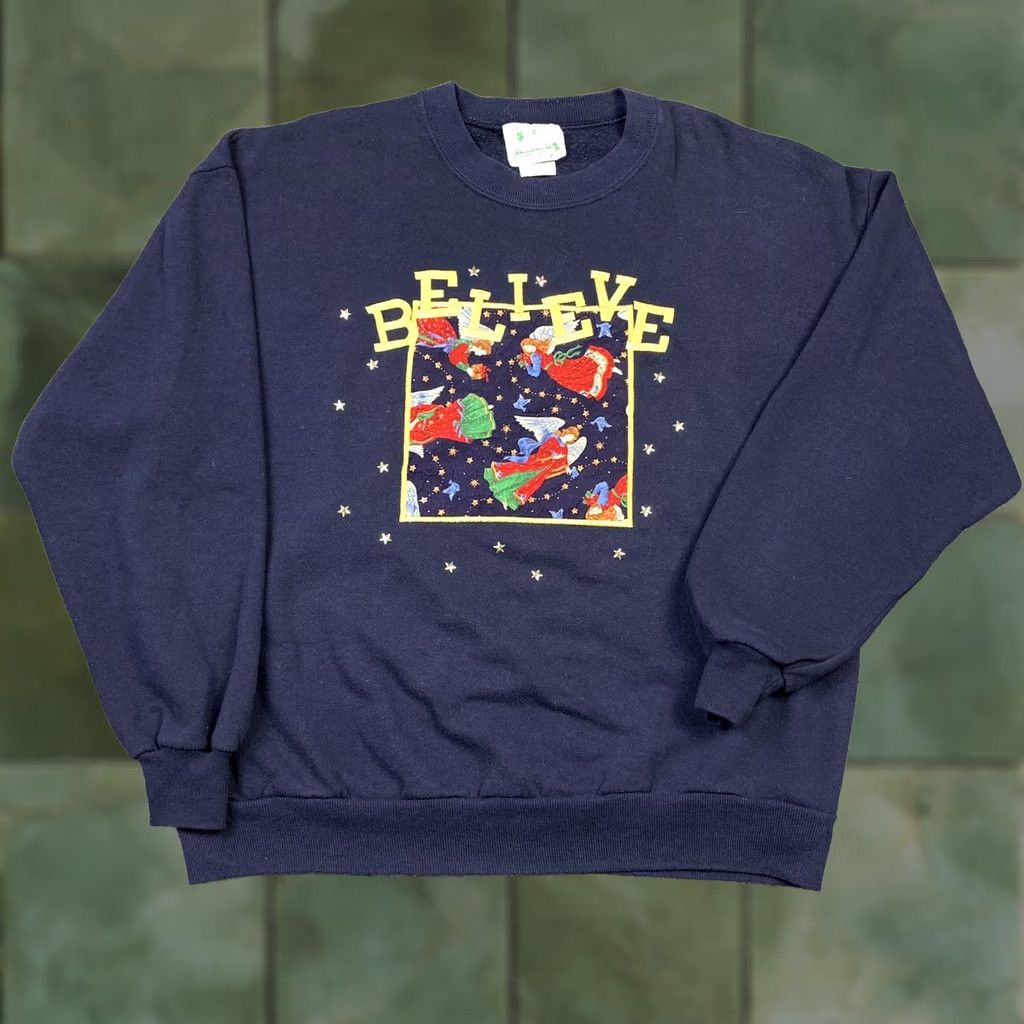Quacker Factory VINTAGE The Quacker Factory Sweatshirt Crewneck Blue Angels Embroidered Christmas 90s Ladies L Warm Everyday Mens Womens Girls Size L / US 10 / IT 46 - 1 Thumbnail