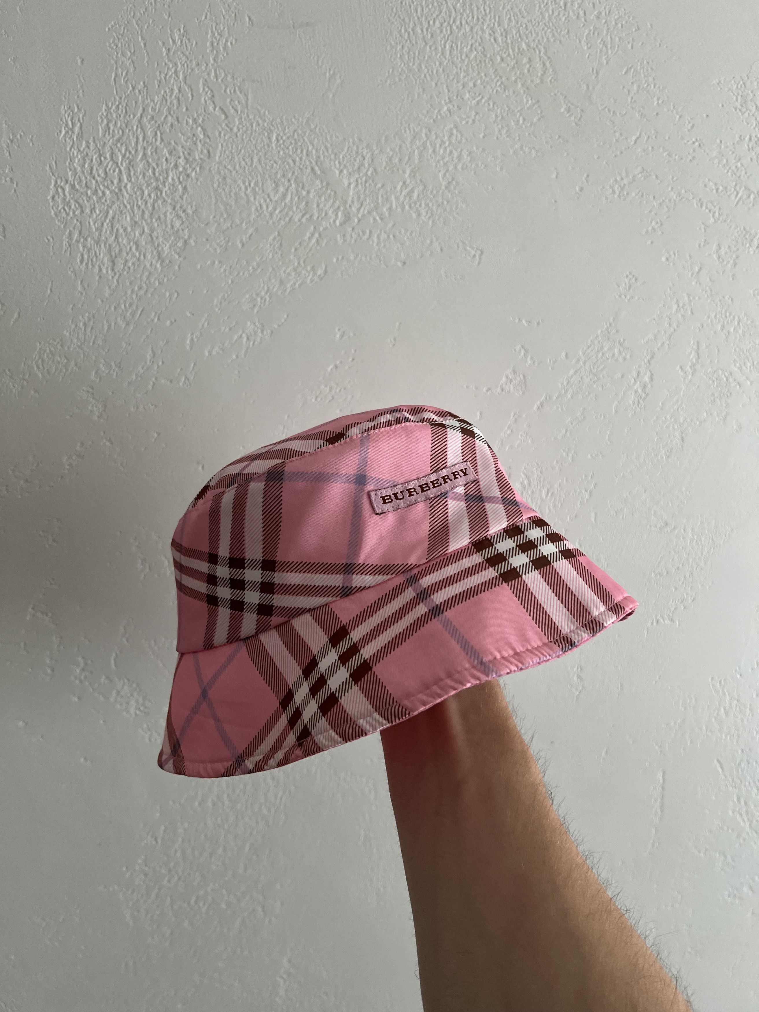 Vintage Burberry London Nova Check Bucket Hat Panama