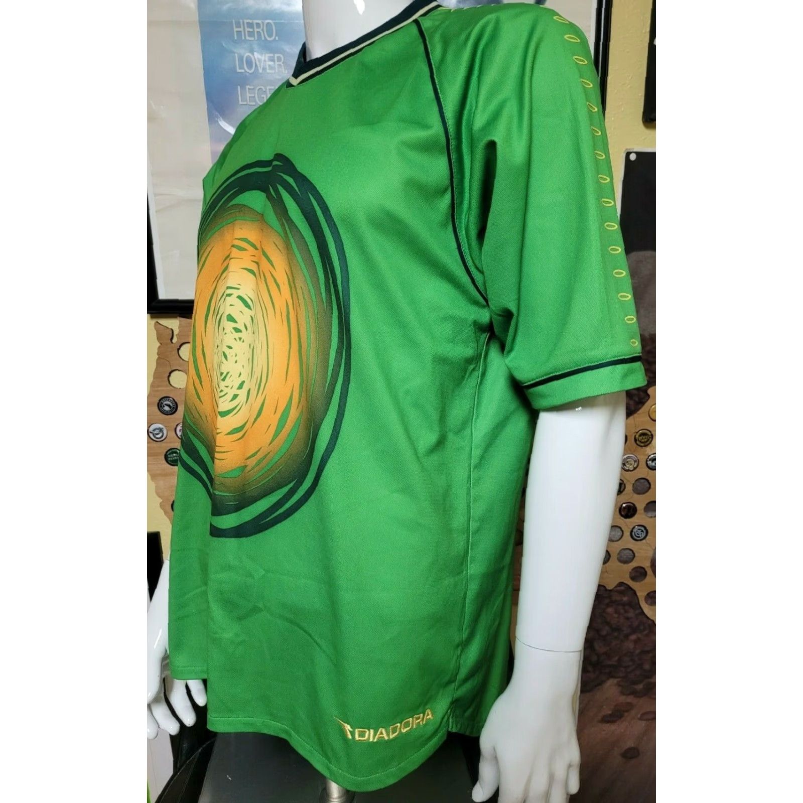 Diadora Diadora Soccer Jersey Shirt Green Galaxy Short Sleeve Medium Mens Size US M / EU 48-50 / 2 - 2 Thumbnail