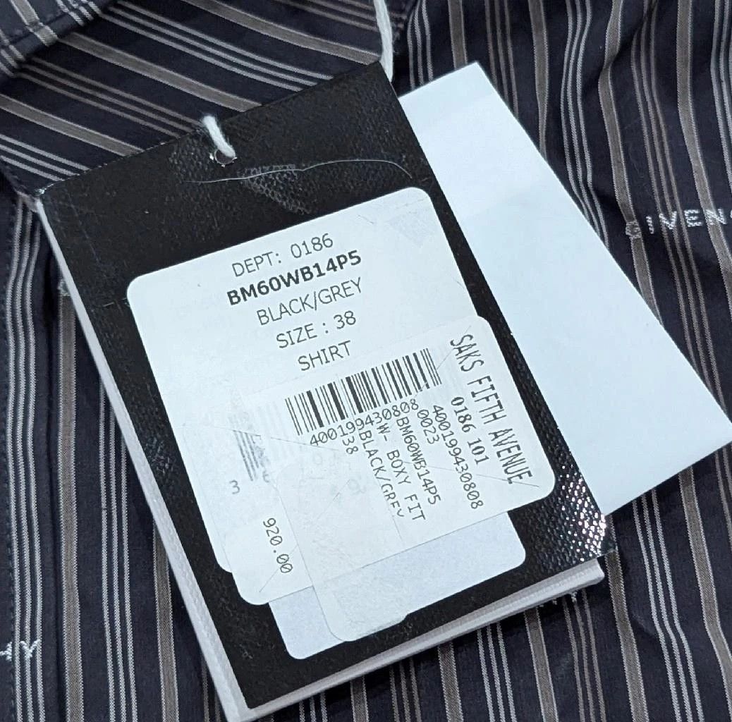 Givenchy GIVENCHY Boxy Fit Striped Button Up Shirt Black 38 US 15 Size US S / EU 44-46 / 1 - 9 Thumbnail