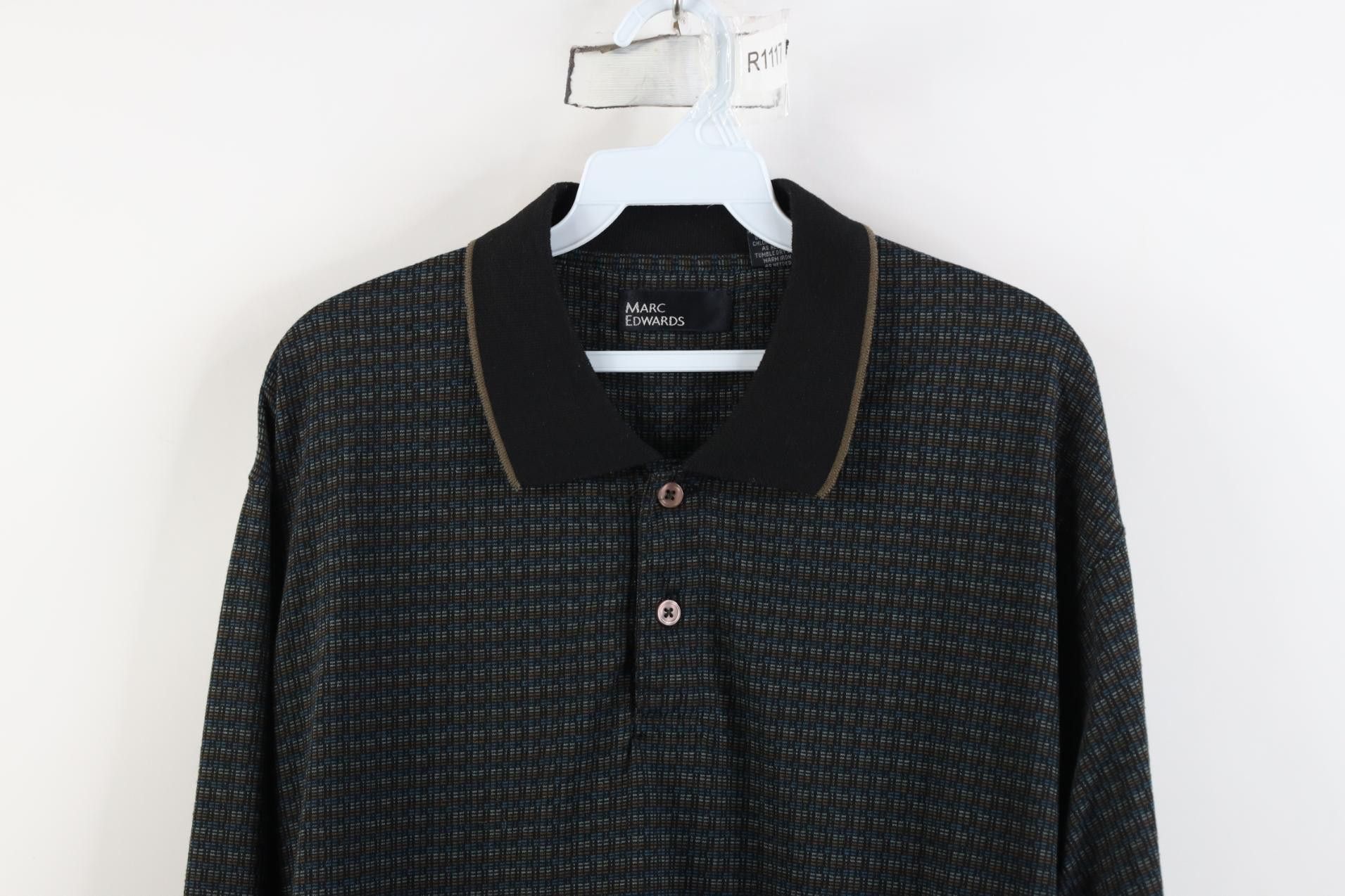 Vintage Vintage 90s Streetwear Knit Long Sleeve Rugby Polo Shirt Size US L / EU 52-54 / 3 - 2 Thumbnail