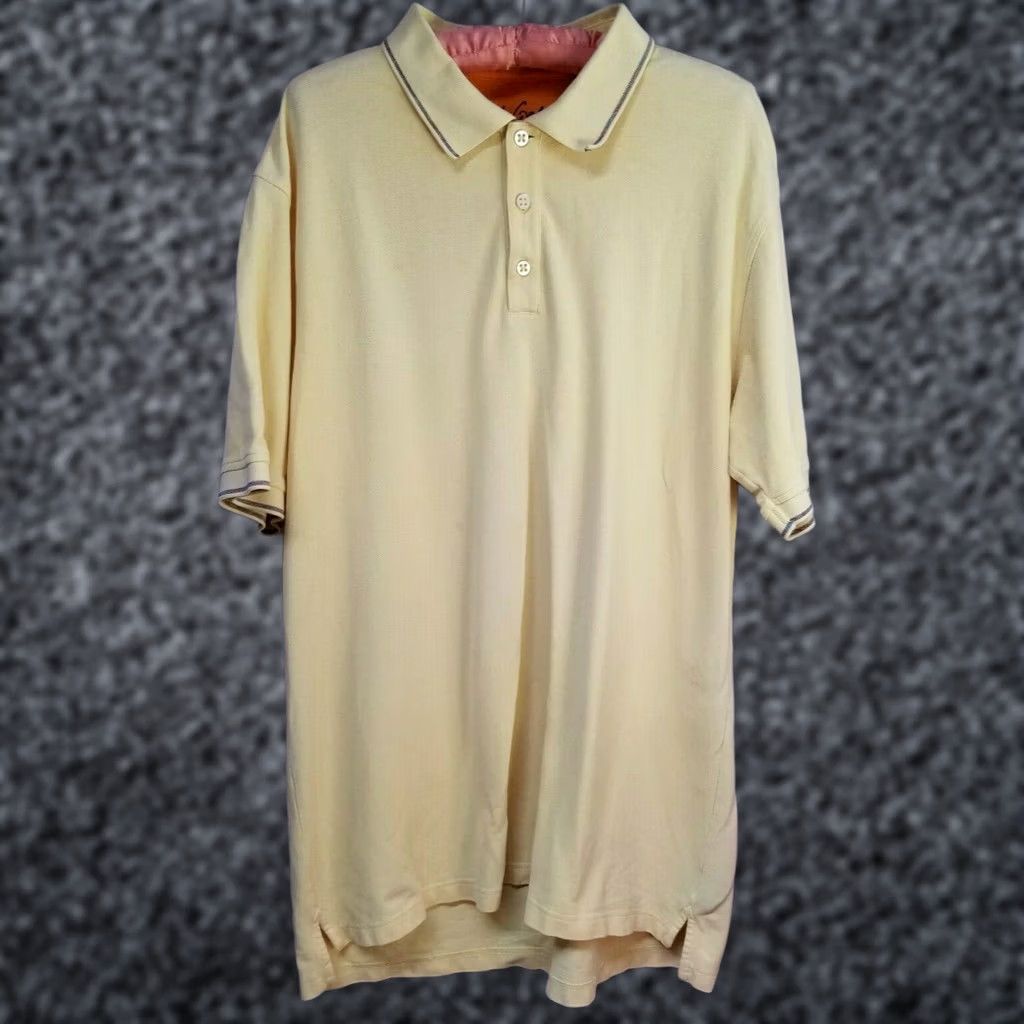 Robert Graham Roberts Graham Mens XL Classic Yellow Knit Polo Shirt Short Sleeve Golf Polo Shirt Size US XL / EU 56 / 4 - 1 Thumbnail