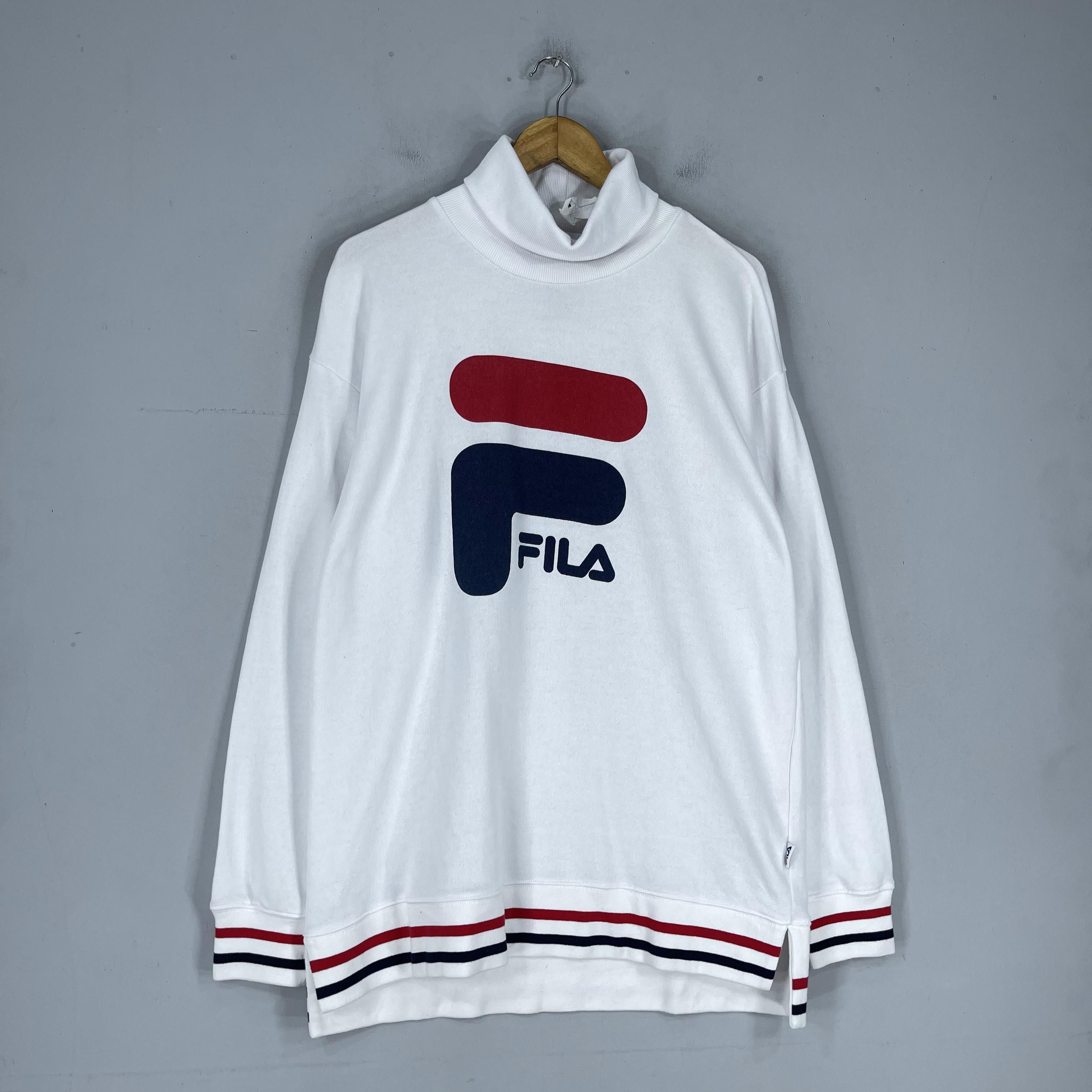 Fila Vintage FILA Big Logo Spellout High Neck Pullover Sweater Size US L / EU 52-54 / 3 - 3 Thumbnail