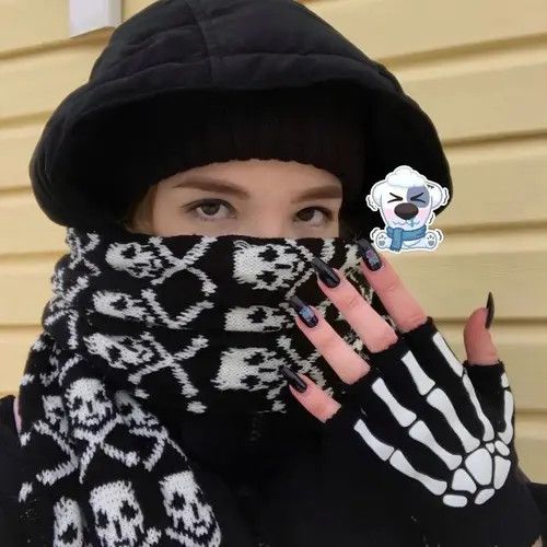 Japanese Brand × Vintage Skeleton Skull Pattern Party Winter Scarf Size ONE SIZE - 2 Thumbnail