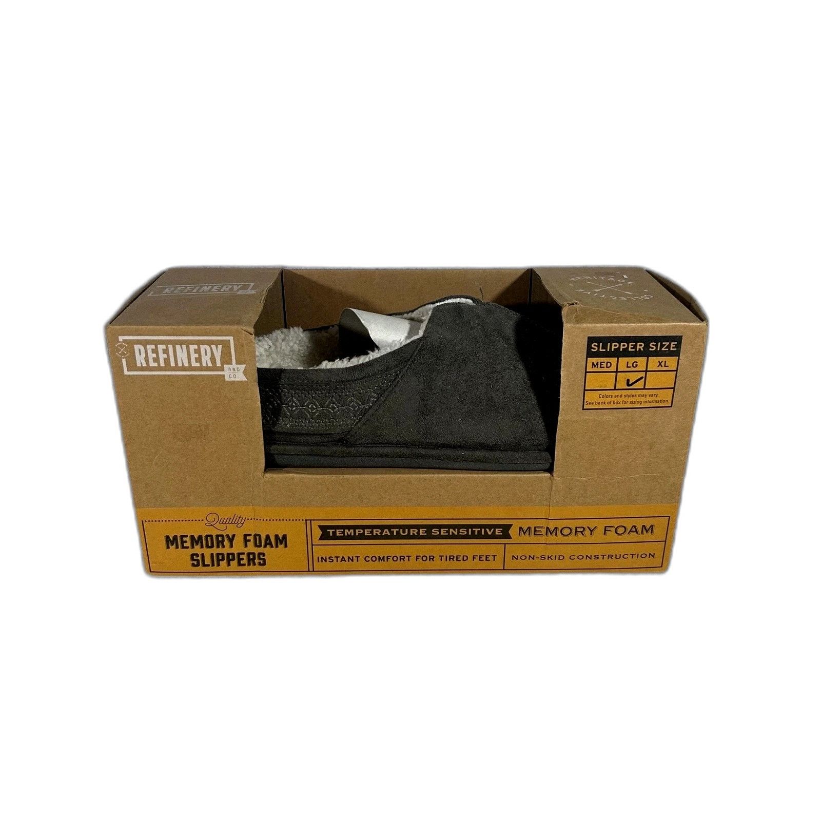The Unbranded Brand Refinery Memory Charcoal Gray Foam Fuzzy Slippers Mens Large Size US 10 / EU 43 - 1 Thumbnail