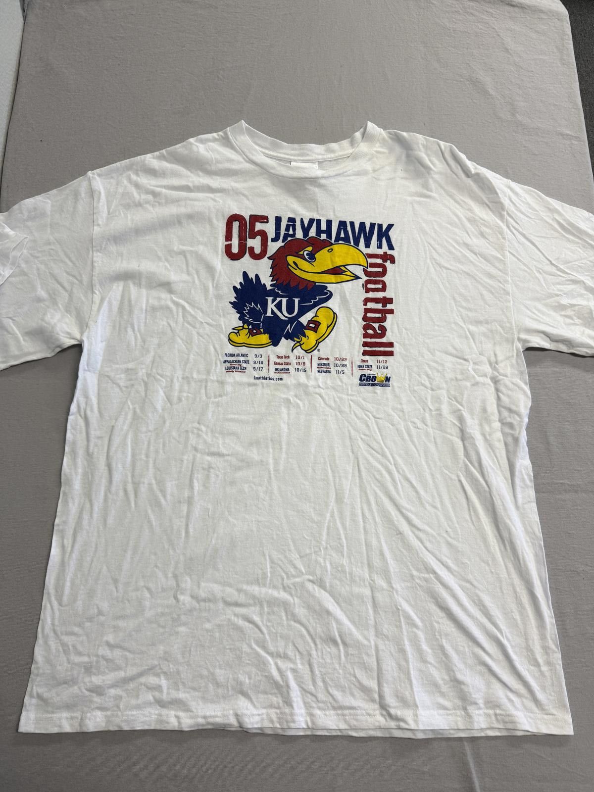 Adidas KU Jayhawks Football T-shirt 2005 Schedule Kansas University Size US XL / EU 56 / 4 - 1 Thumbnail