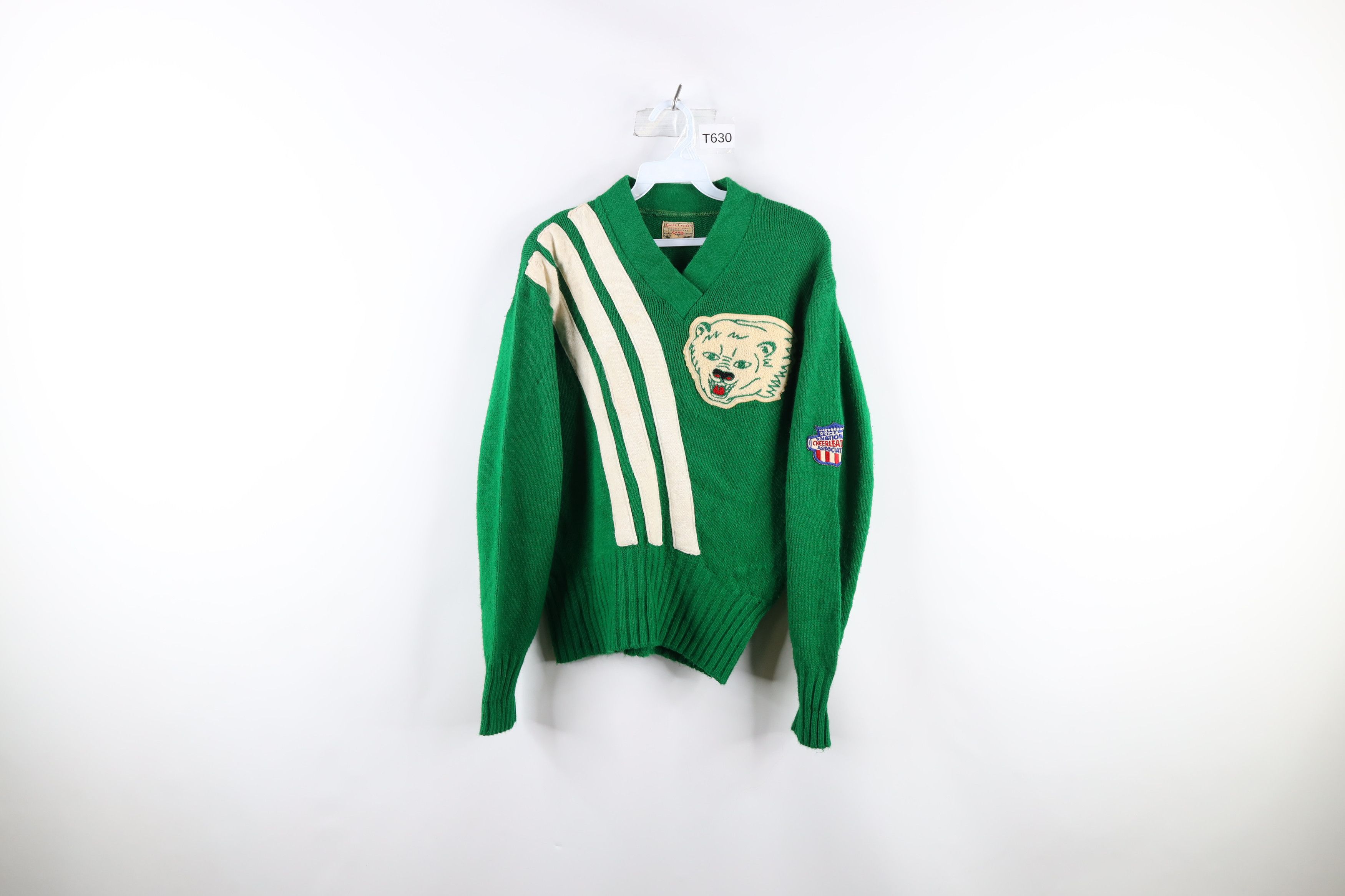 Vintage Vintage 60s Sand Knit Knit Cheerleader Varsity Sweater USA Size XS / US 0-2 / IT 36-38 - 1 Thumbnail