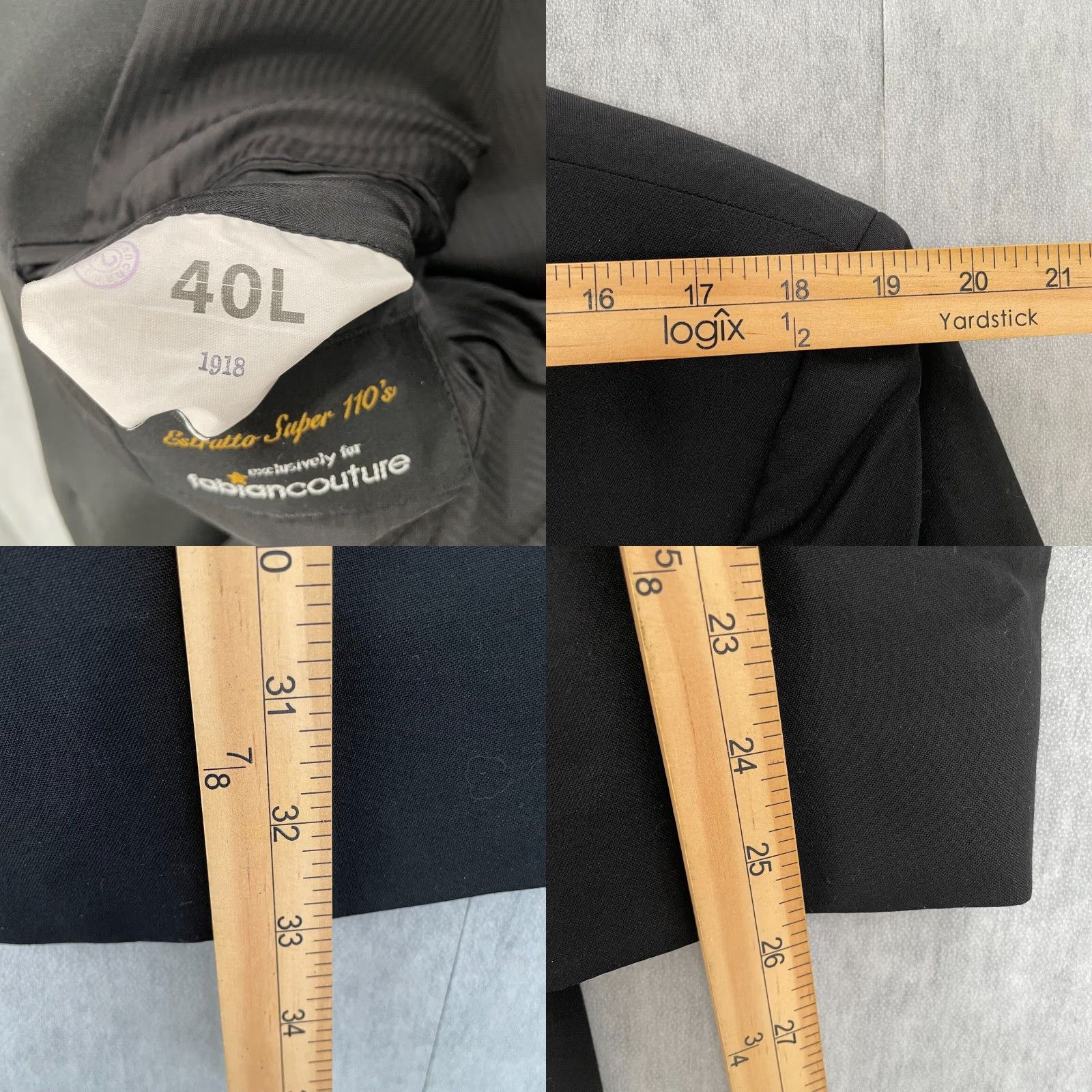Loro Piana VINTAGE Loro Piana Blazer Coat Men 40L Single-Breasted Formal Business Black Super 110s Size 40R - 8 Thumbnail