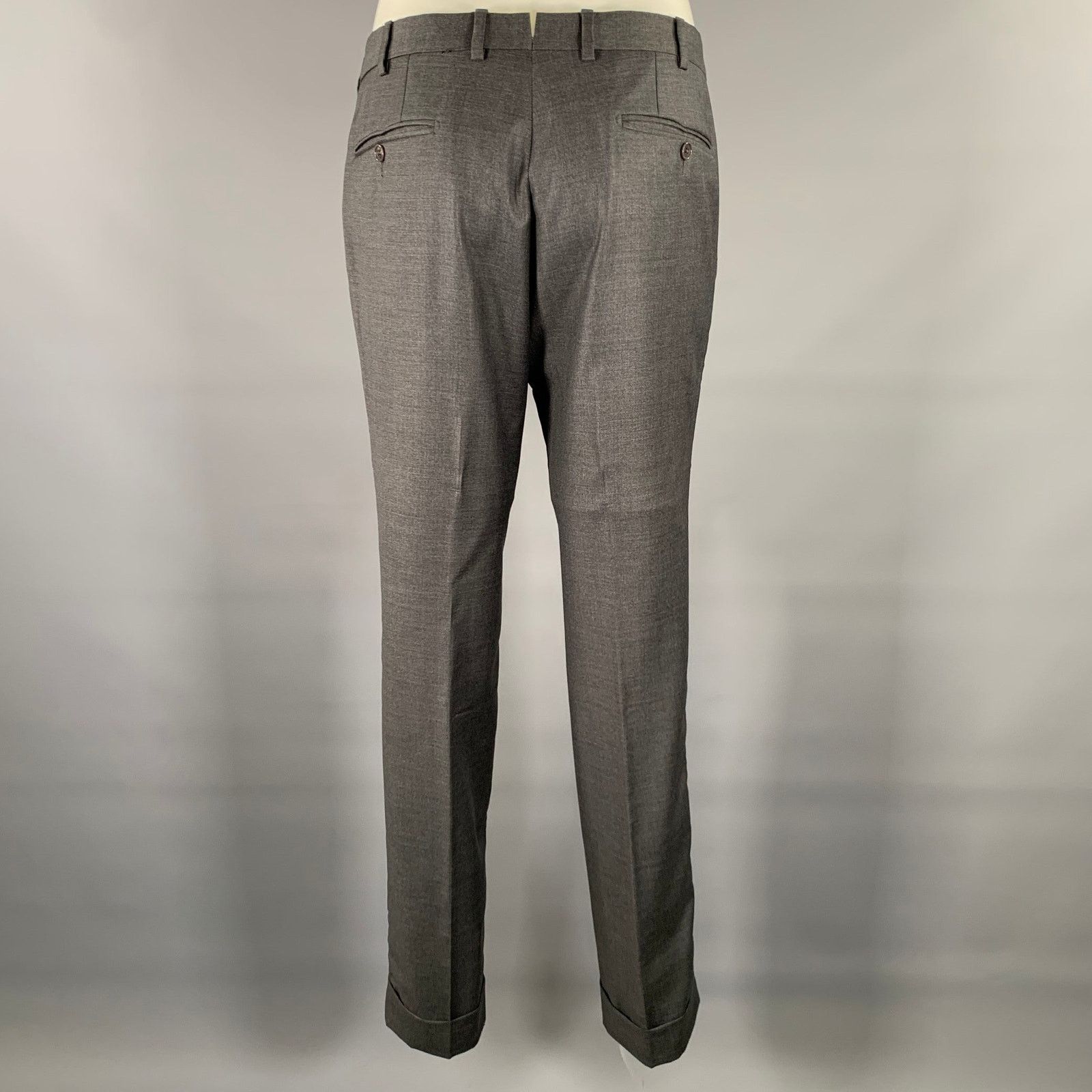 Ermenegildo Zegna ERMENEGILDO ZEGNA Size 32 Grey Wool Slim Fit Dress Pants Size US 32 / EU 48 - 2 Thumbnail