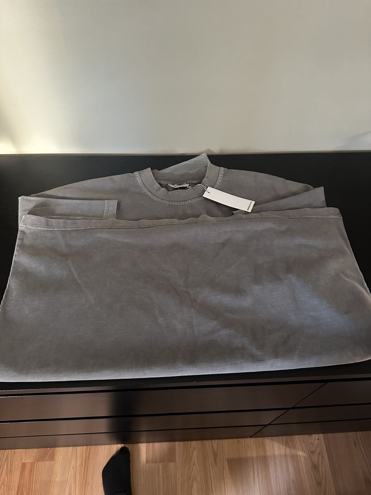 Vintage SIGNATURE BLANK T-SHIRT - WASHED GREY Size US M / EU 48-50 / 2 - 2 Thumbnail