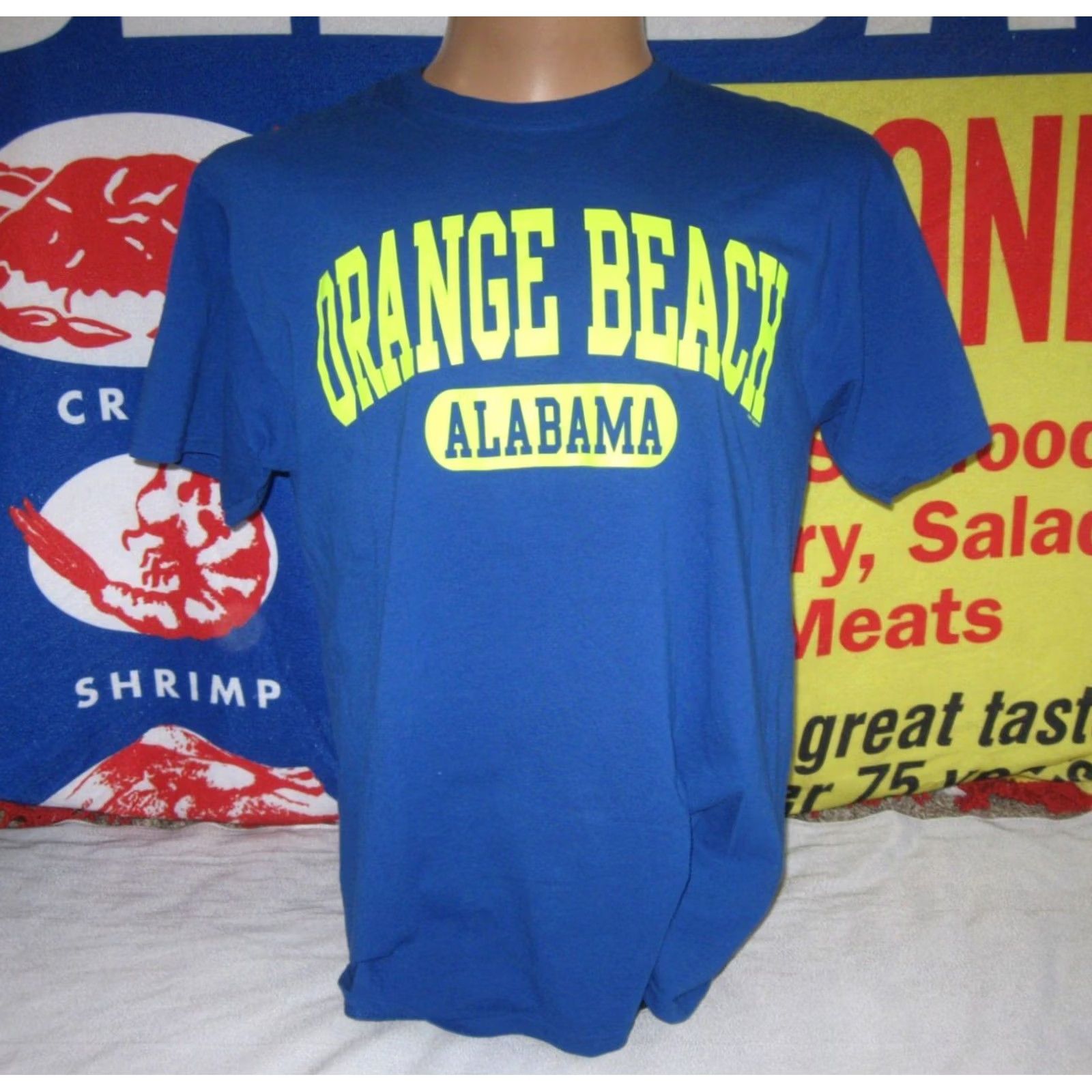 Vintage SURF STYLE Shirt Men's Large ORANGE BEACH ALABAMA Perdido Key Gulf of Mexico t Size US L / EU 52-54 / 3 - 2 Thumbnail