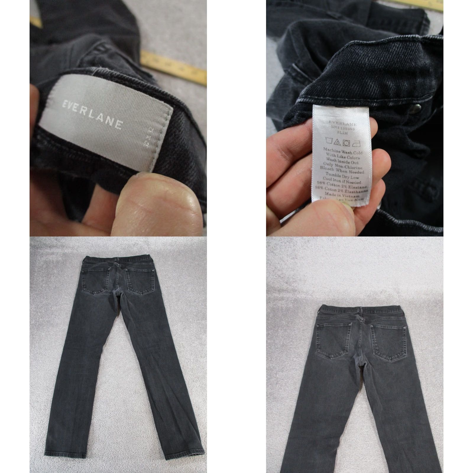 Everlane Everlane Jeans Mens 32X30 Dark Gray Denim Slim Fit Straight Regular Mens Size US 32 / EU 48 - 8 Thumbnail
