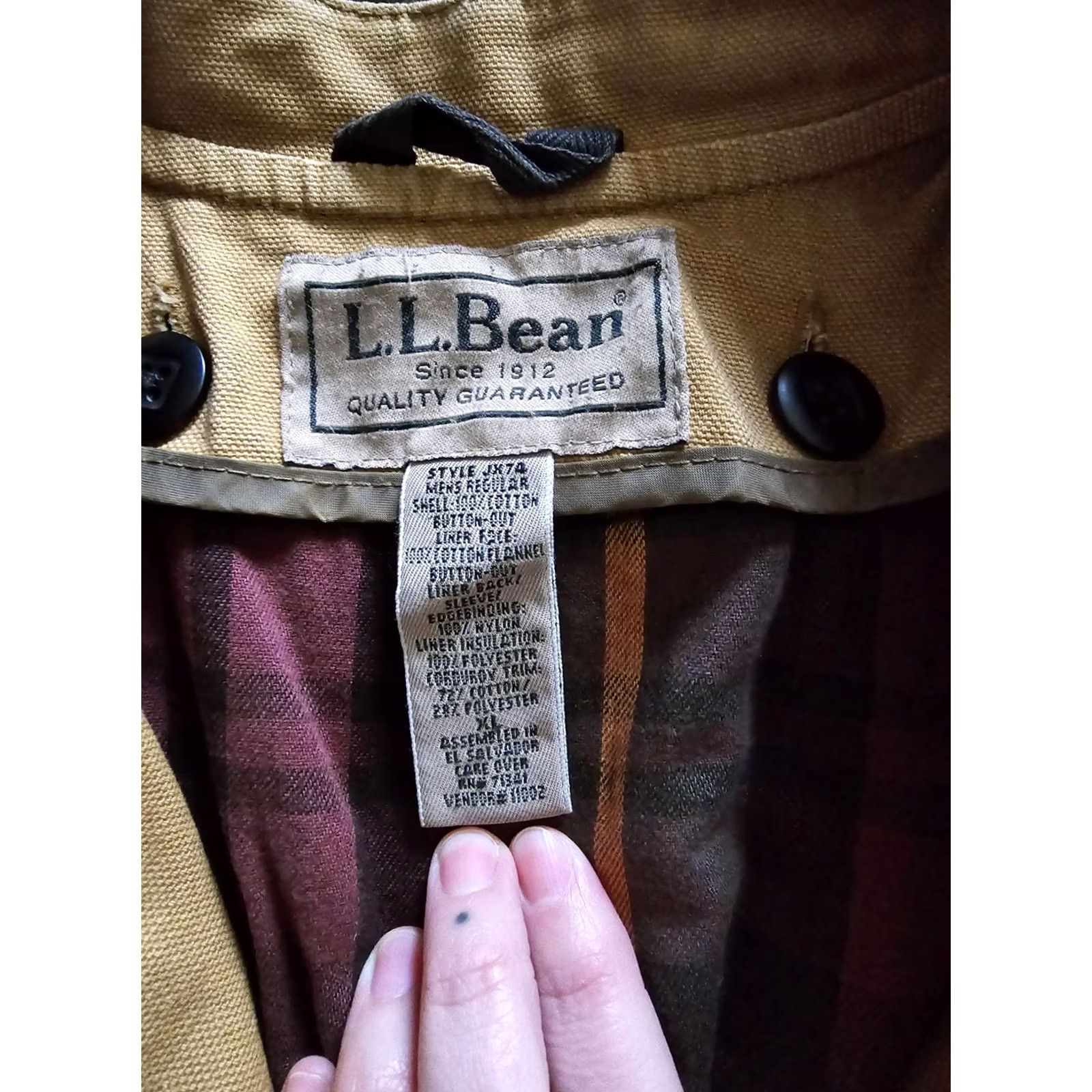 Vintage VINTAGE LL Bean Chore Coat Jacket 90s Removable Primaloft Lining Tan XL Men’s (Adult) Mens Size US XL / EU 56 / 4 - 6 Thumbnail