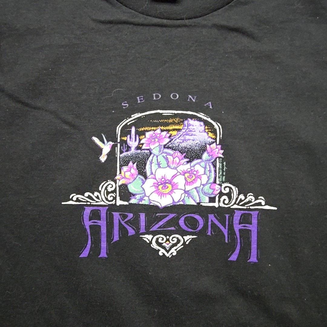 Jerzees Vintage Sedona Arizona Floral Desert Black Purple L Tee 90s Size L / US 10 / IT 46 - 2 Thumbnail