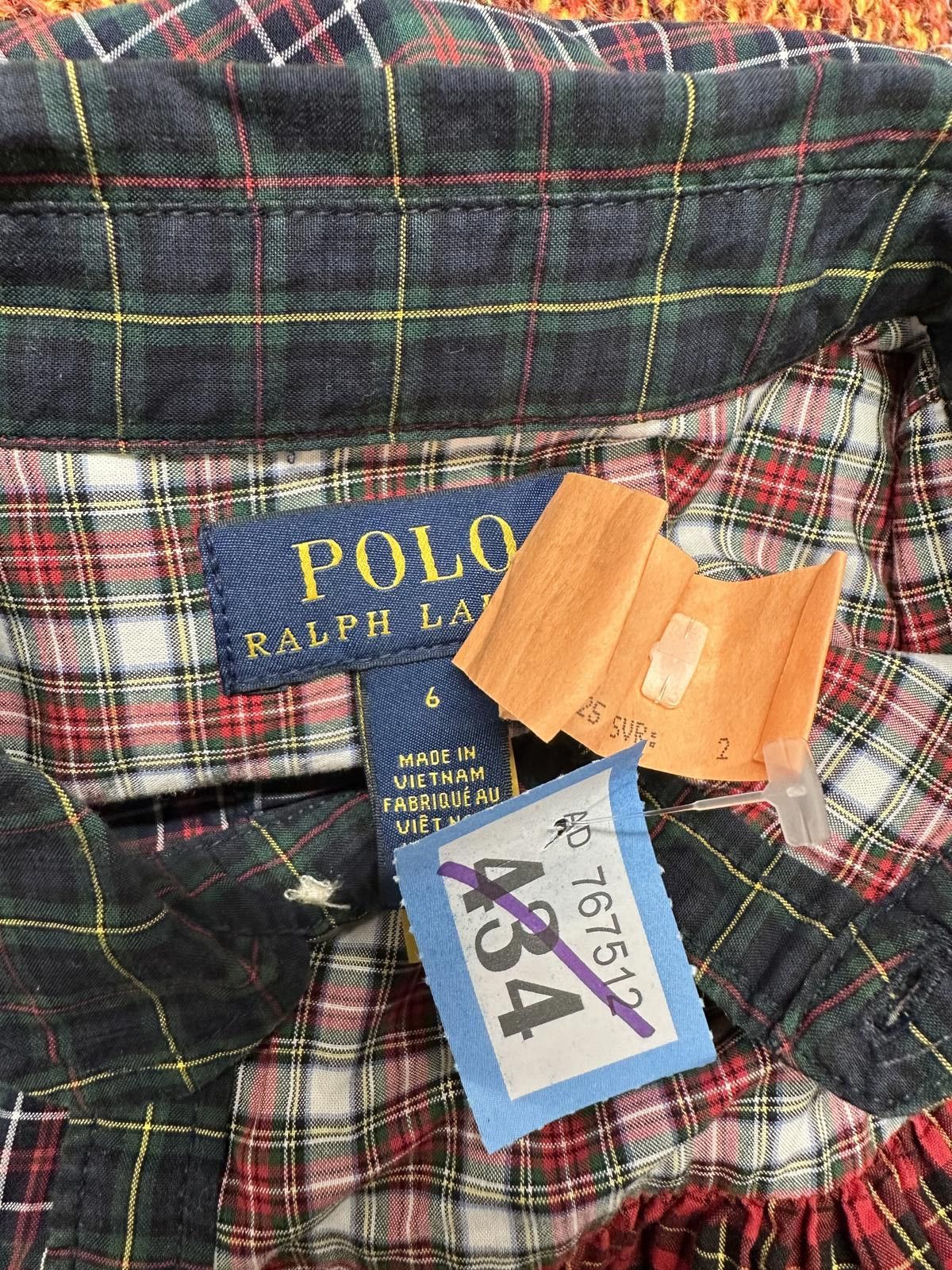 Polo Ralph Lauren Children’s Ralph Lauren Patchwork Plaid Button-Up Dress Size ONE SIZE - 4 Thumbnail