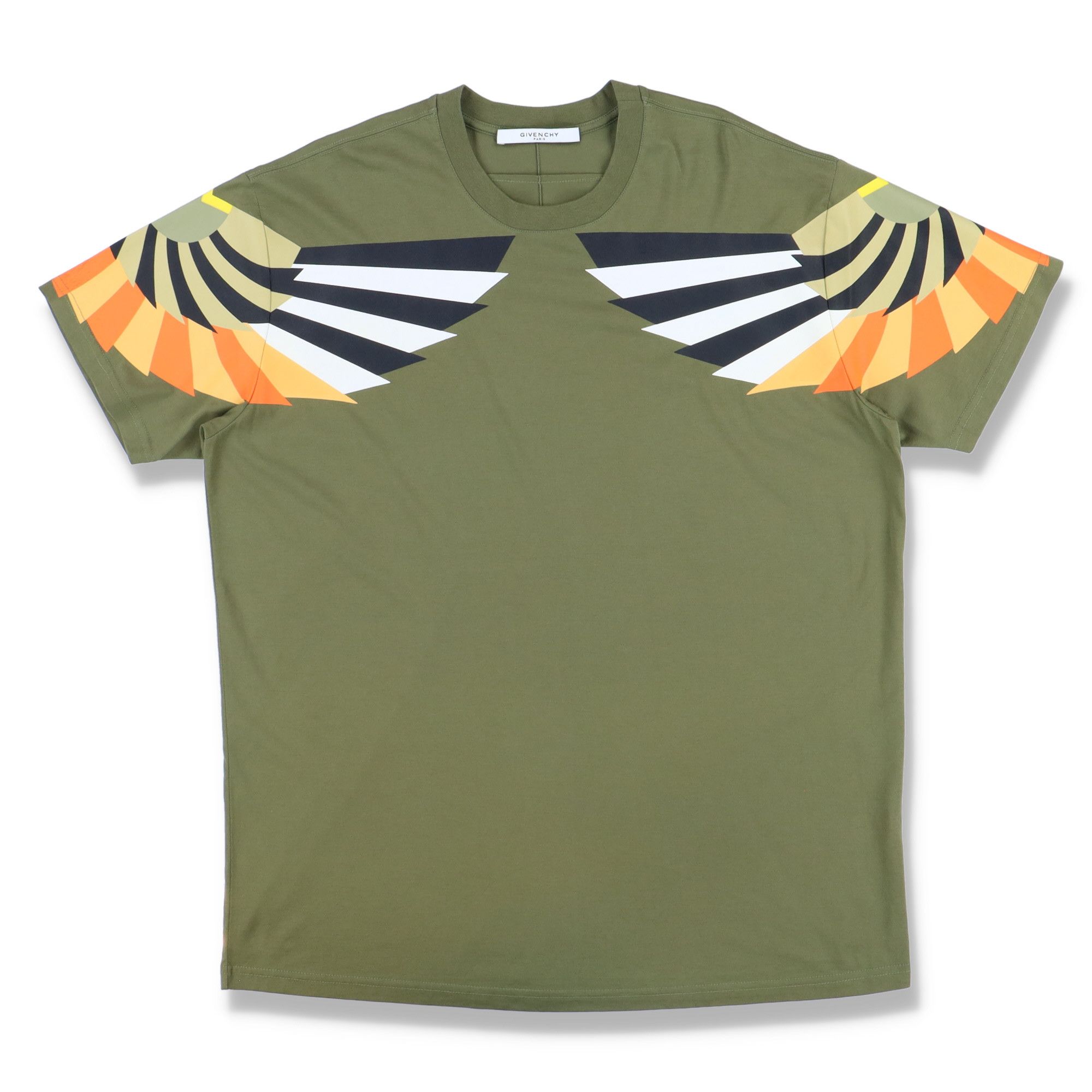 image of Givenchy Green Wings Print Oversized T-Shirt, Men's (Size XS)