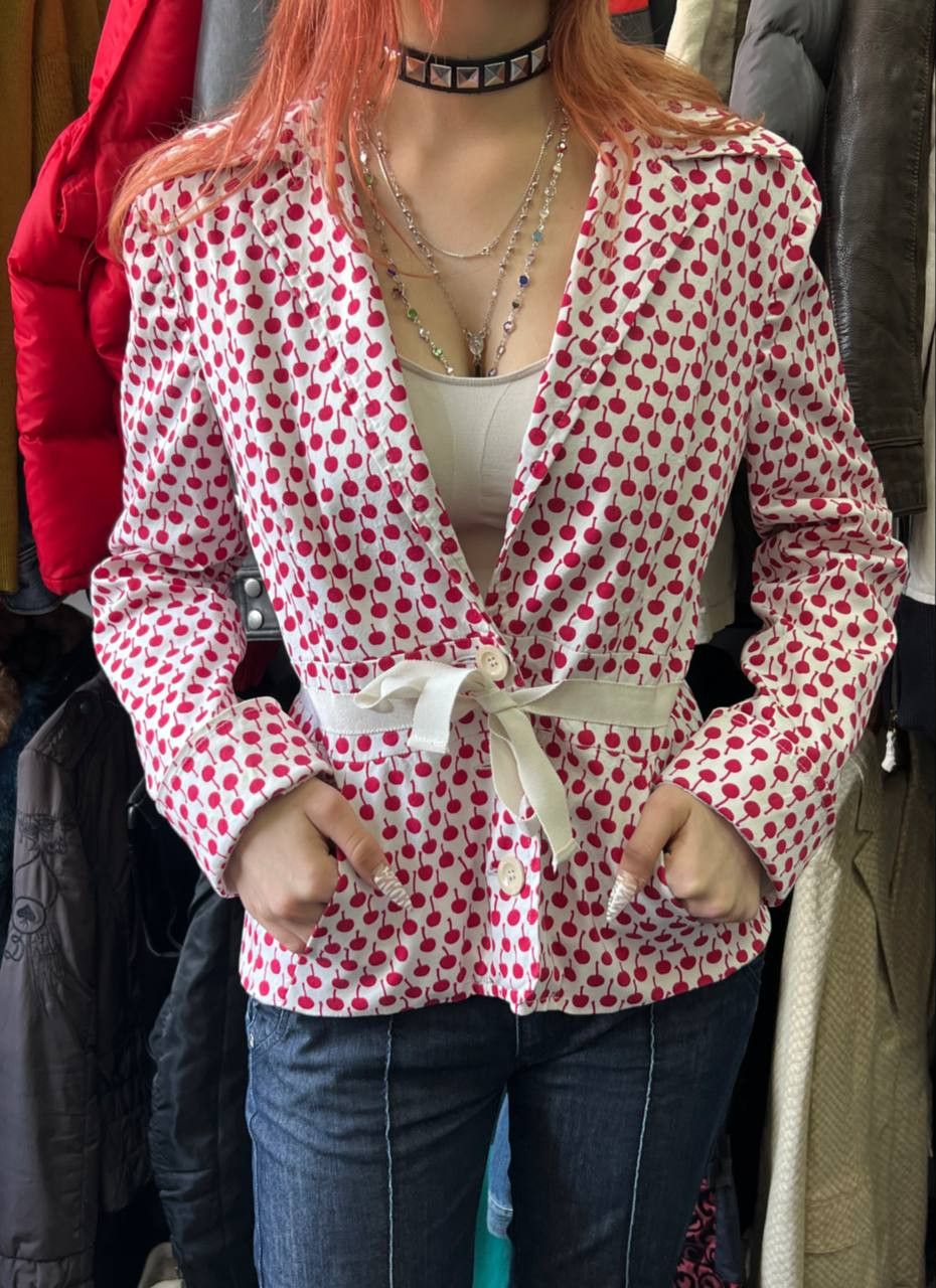 Moschino Moschino cherry Overprinted vintage blazer jacket Size XL / US 12-14 / IT 48-50 - 1 Thumbnail
