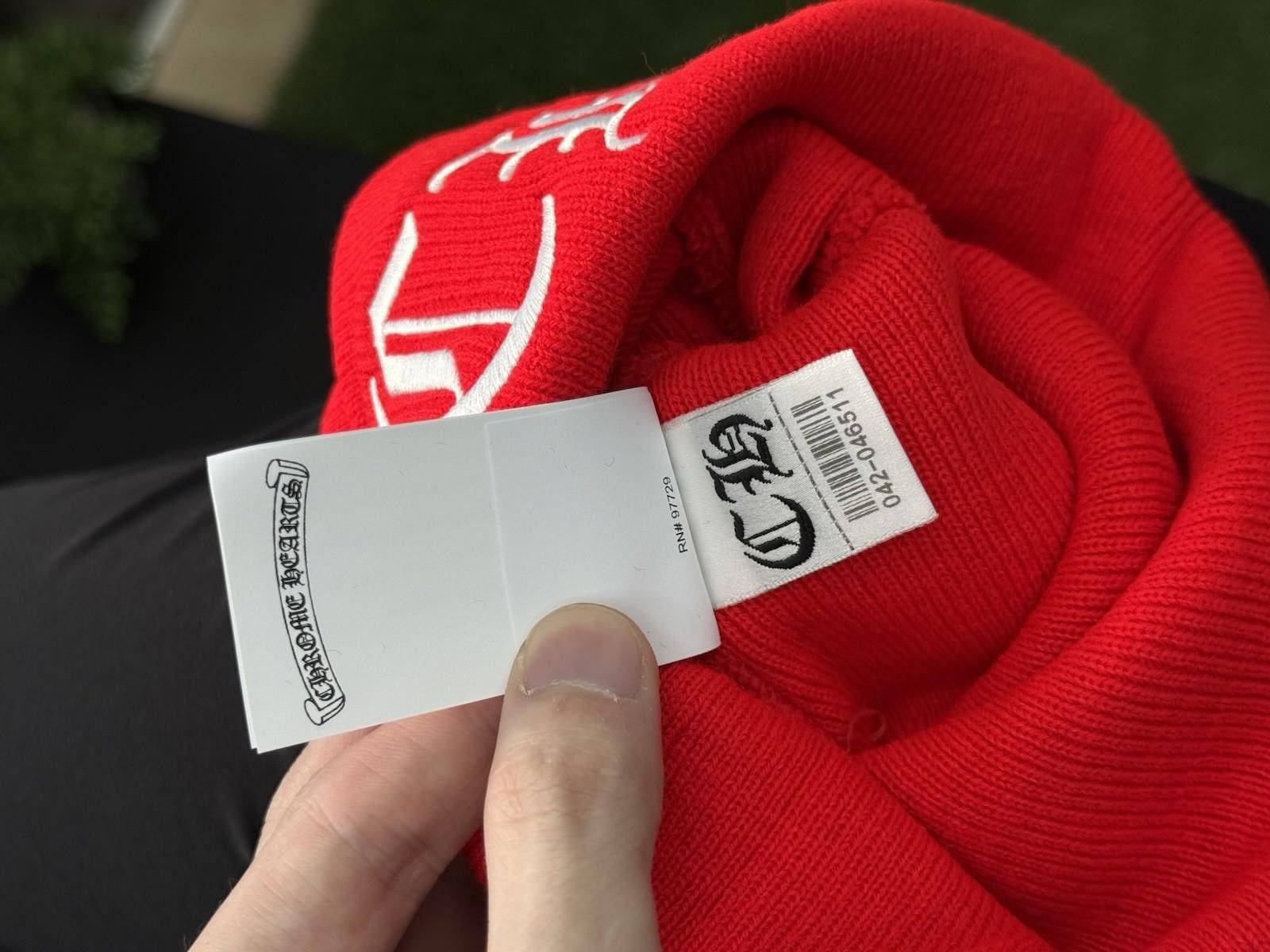Chrome Hearts Chrome Hearts Red White Beanie RARE 100% Authentic Brand NEW Size ONE SIZE - 10 Thumbnail