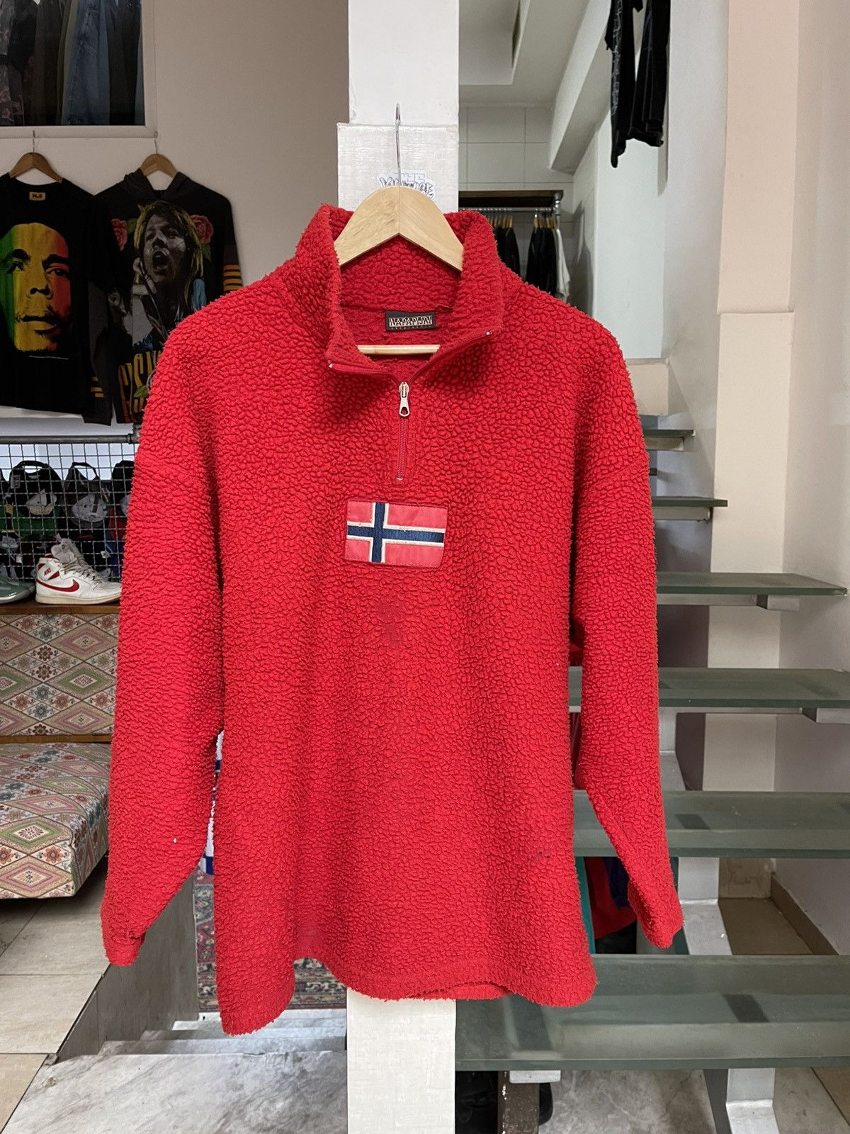 Napapijri × Vintage Vintage Napapijri Distressed Sherpa Fleece Size US L / EU 52-54 / 3 - 1 Thumbnail