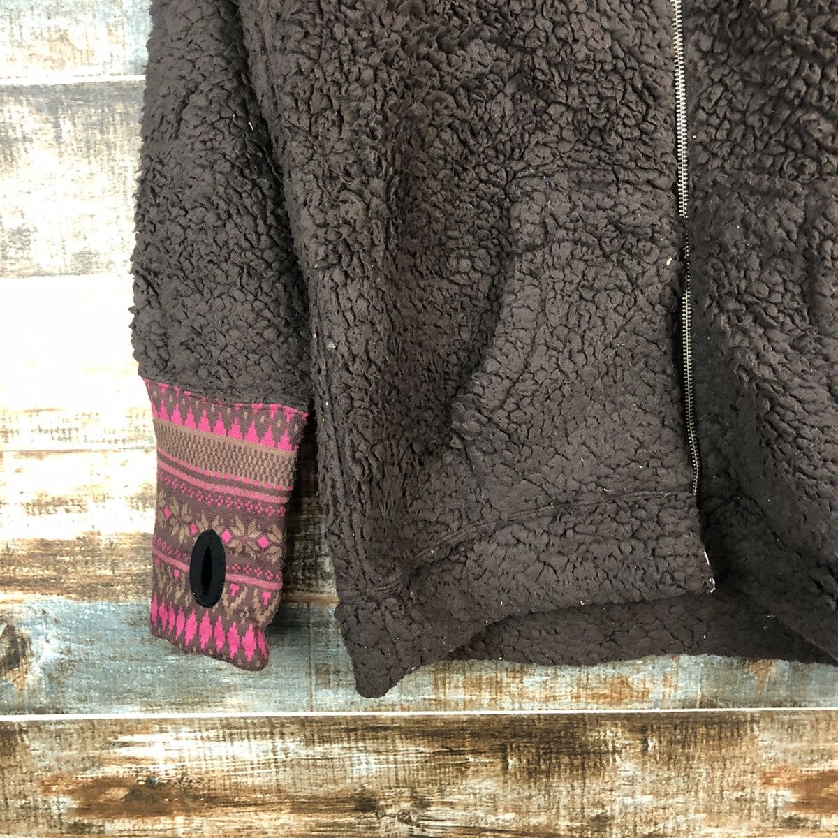 Japanese Brand Beams Hearts Brown fleece sweater Hoodie #A2358 Size L / US 10 / IT 46 - 7 Thumbnail