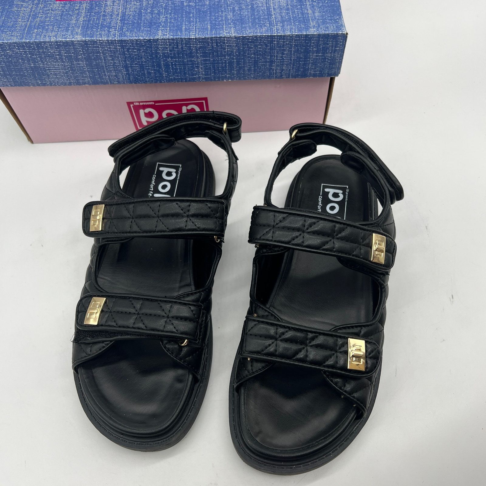 Other Pop Yield Open Toe Women's Footbed Sandals Black Size 8M Size US 8 / IT 38 - 3 Thumbnail