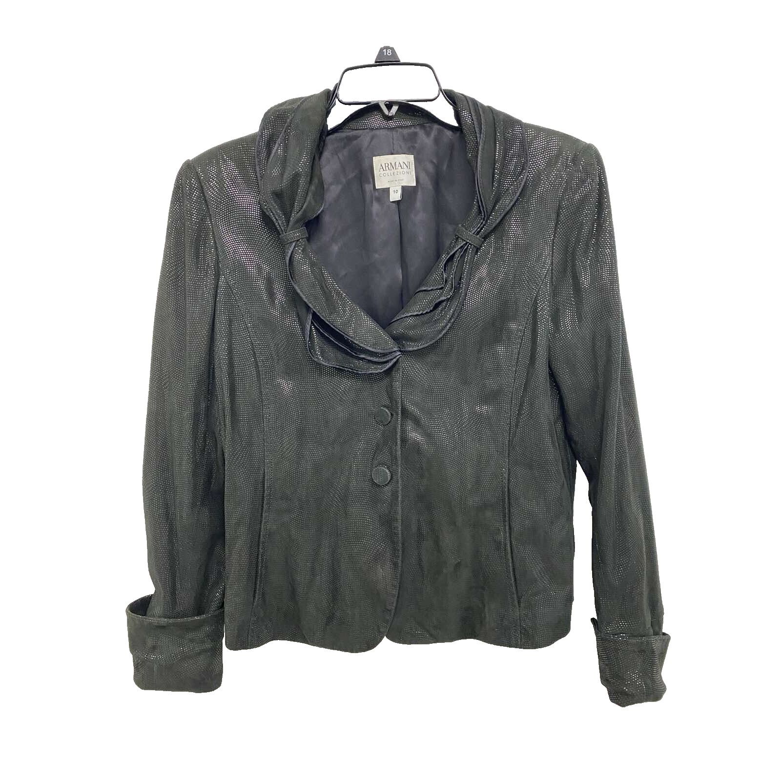 Armani Collezioni ARMANI COLLEZIONI Women Goat Leather Jacket Size 10 A000615 Size US M / EU 48-50 / 2 - 1 Thumbnail