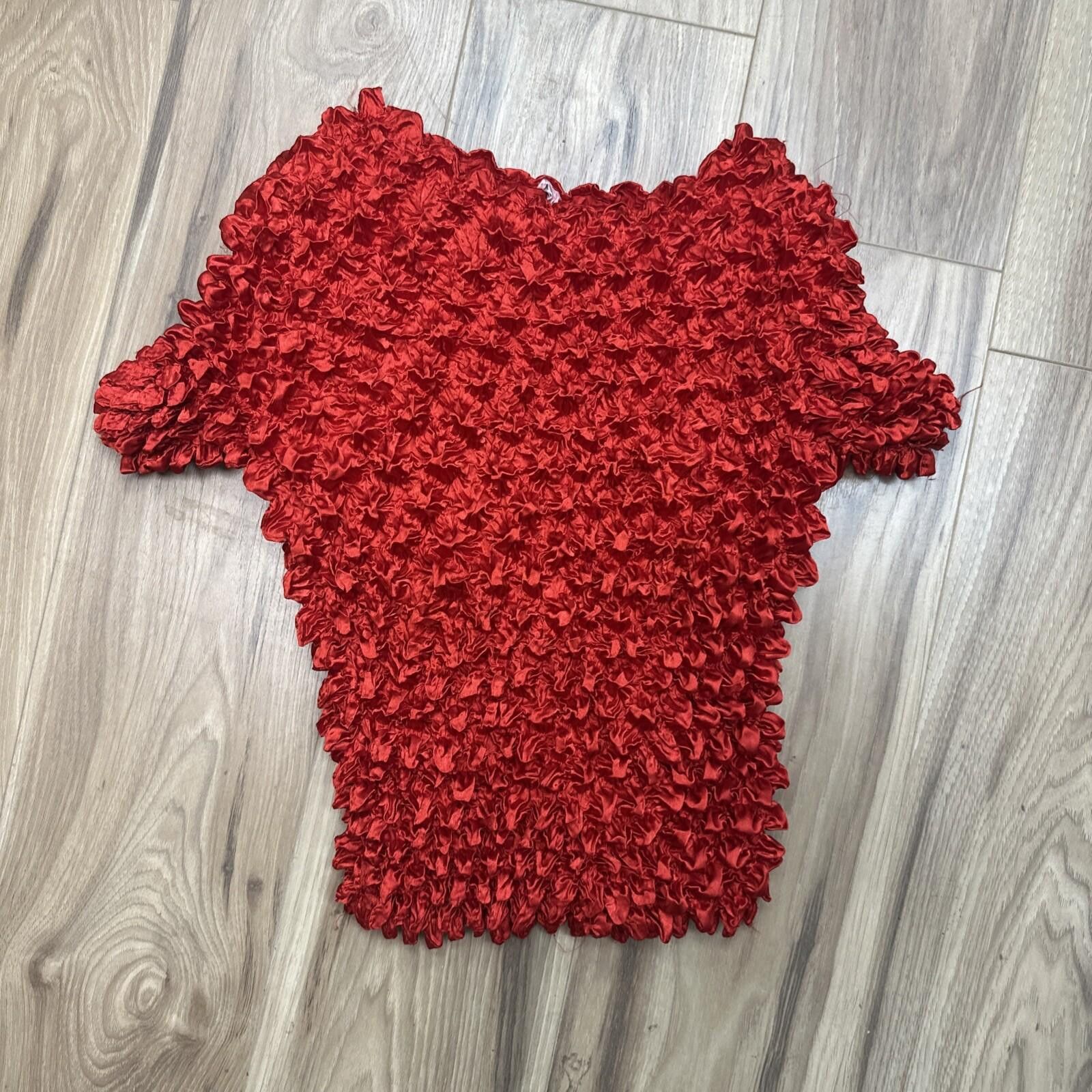 FCUK Vintage Y2K 90s Satin Red Popcorn Magic Stretch Top Fairy Size ONE SIZE - 1 Thumbnail