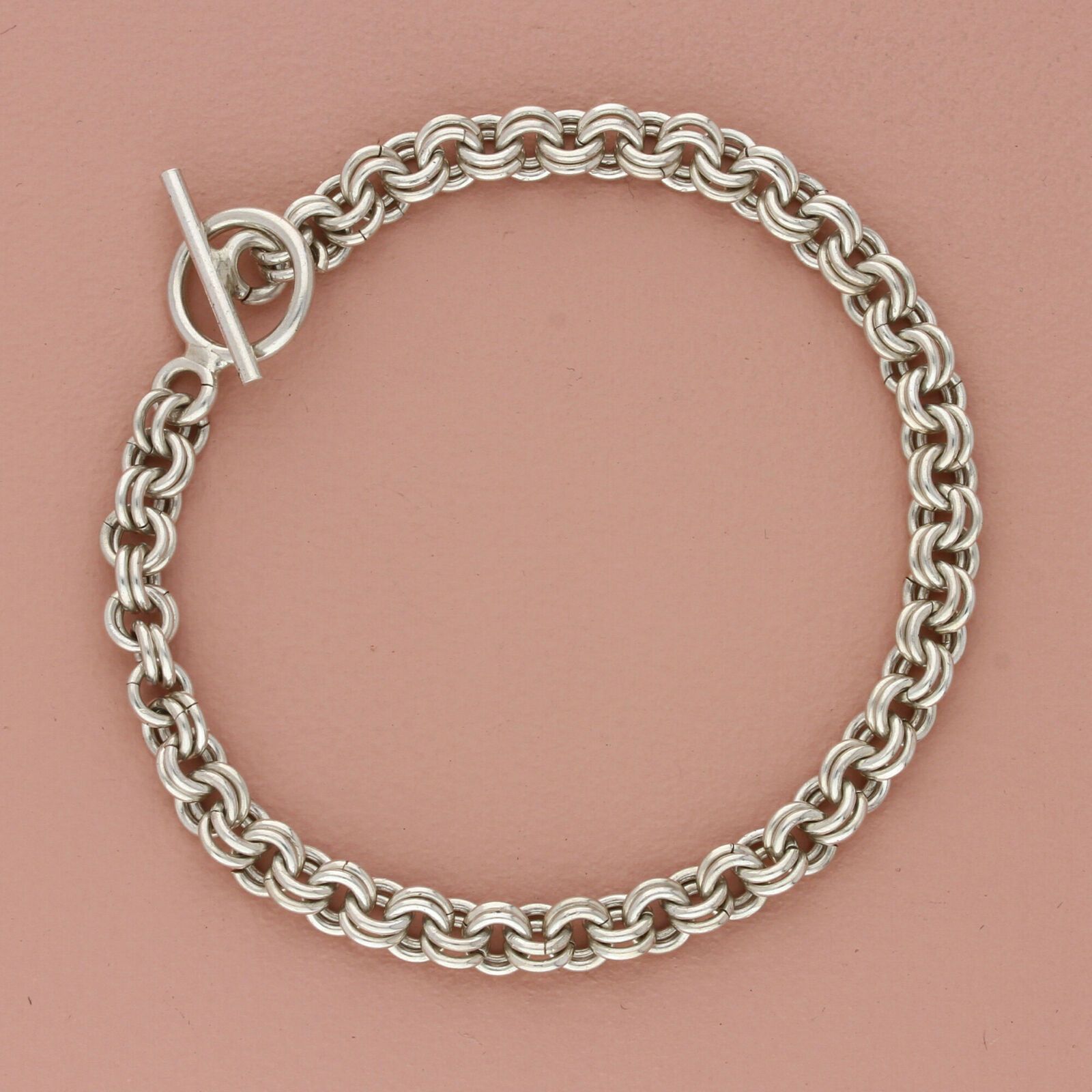 Designer sterling silver various discount cross charm cable chain bracelet size 7.25in