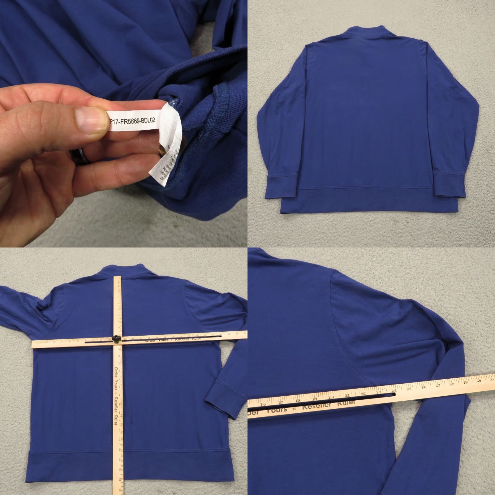 Vintage B Draddy Sweater Mens Large 1/4 Zip Golf Pullover Long Sleeve Henley Shirt Blue Casual Jersey Size US L / EU 52-54 / 3 - 8 Thumbnail