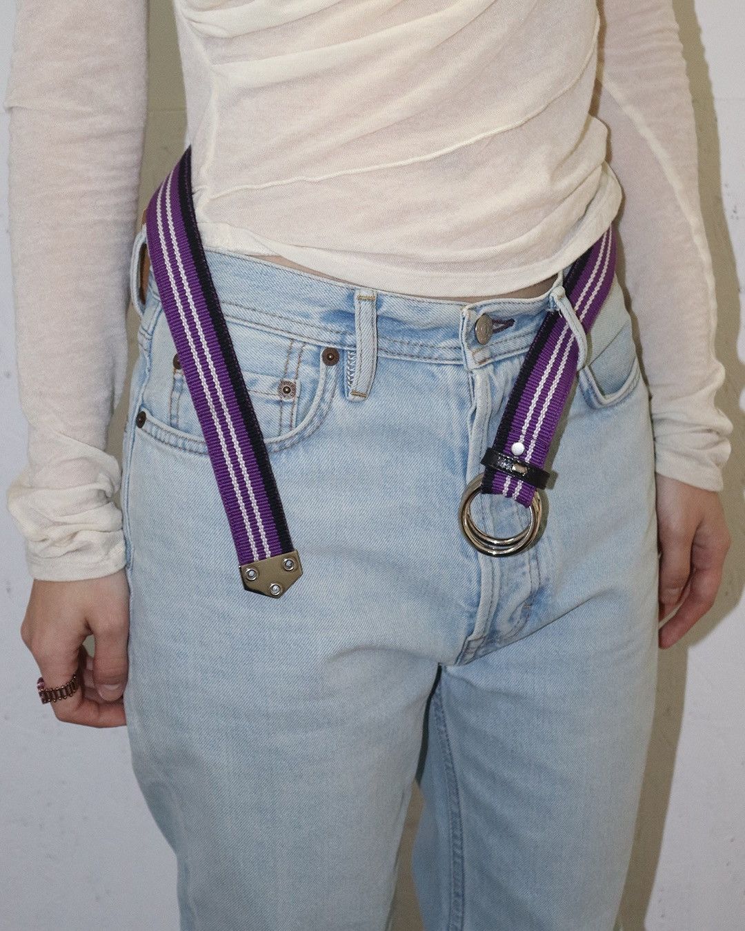 Balenciaga Balenciaga by Nicolas Ghesquiére AW07 Purple Canvas Belt Size ONE SIZE - 4 Thumbnail