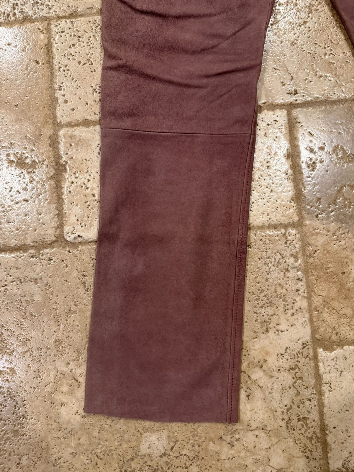Haider Ackermann Haider Ackermann Sample Suede Leather Mauve Trouser Pants Size US 31 - 8 Thumbnail