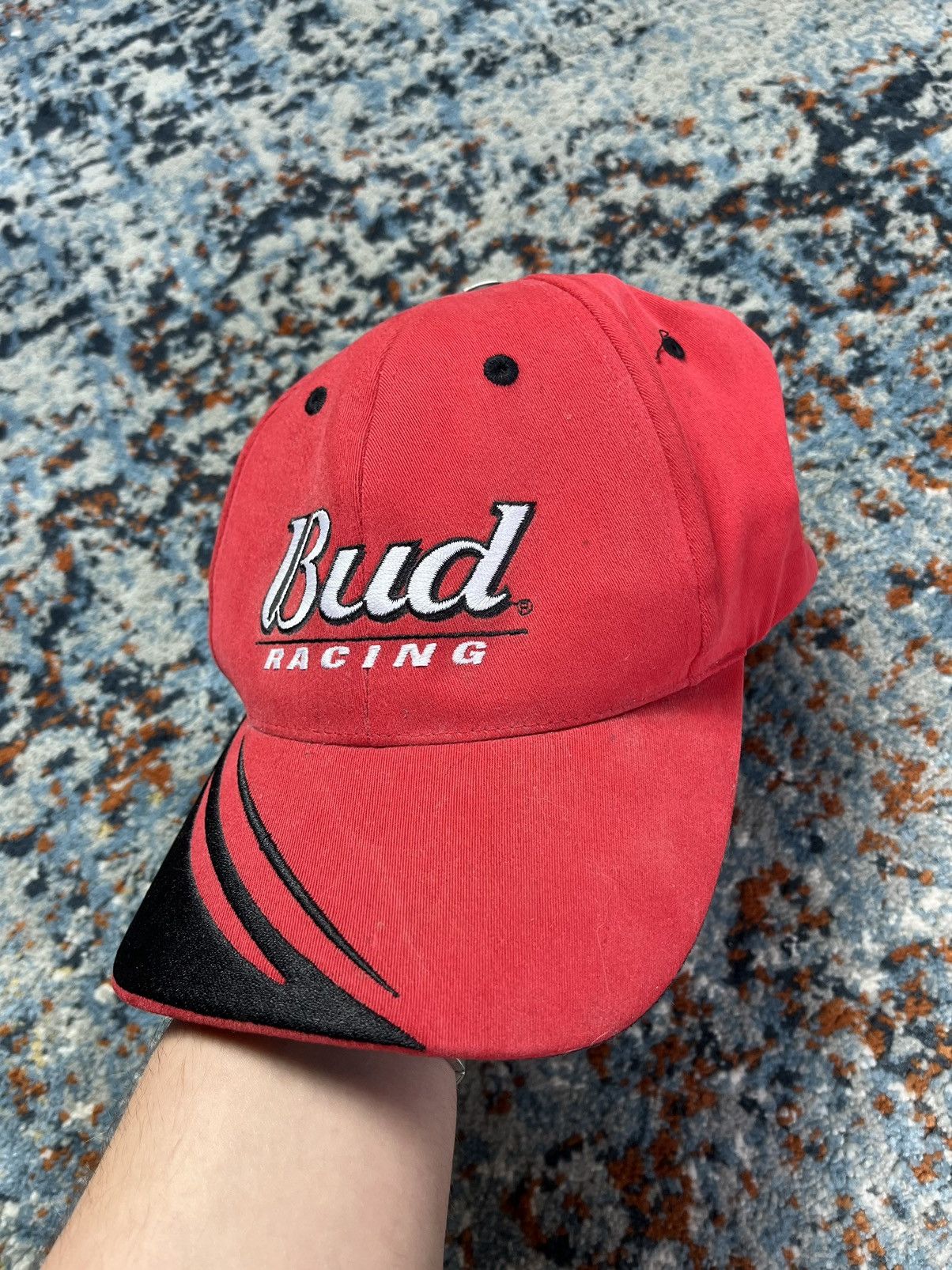 Budweiser × NASCAR × Vintage Vintage 00s Bud racing NASCAR velvet Budweiser hat cap Size ONE SIZE - 2 Thumbnail