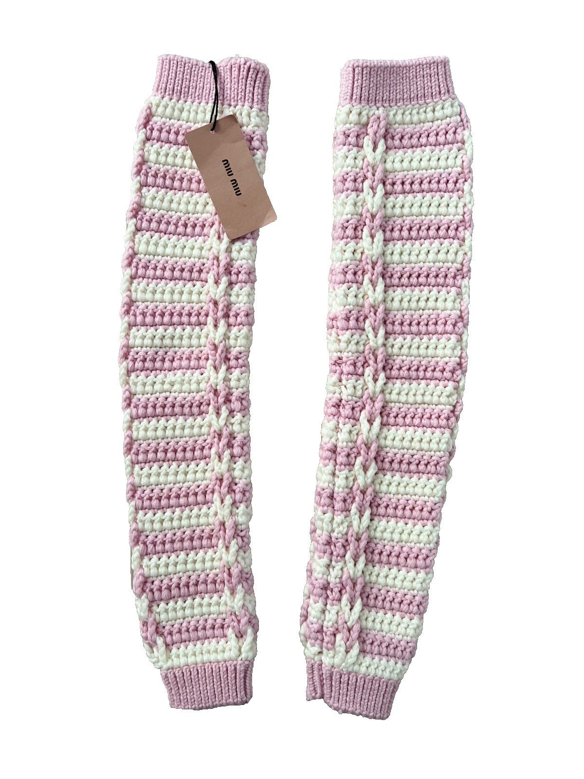 Miu Miu Miu Miu Handmade Knit Virgin Wool Leg Warmers Striped Size ONE SIZE - 1 Thumbnail