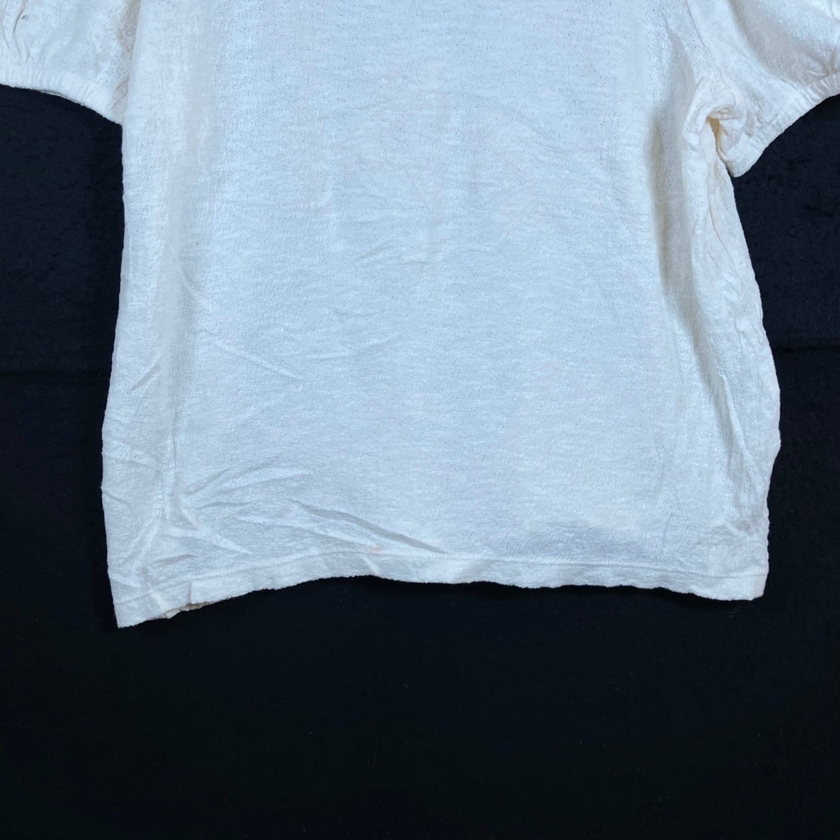 Madewell Madewell Blouse Womens Crew Neck Puff Short Sleeve 100% Cotton L Ivory/Cream Size L / US 10 / IT 46 - 3 Thumbnail