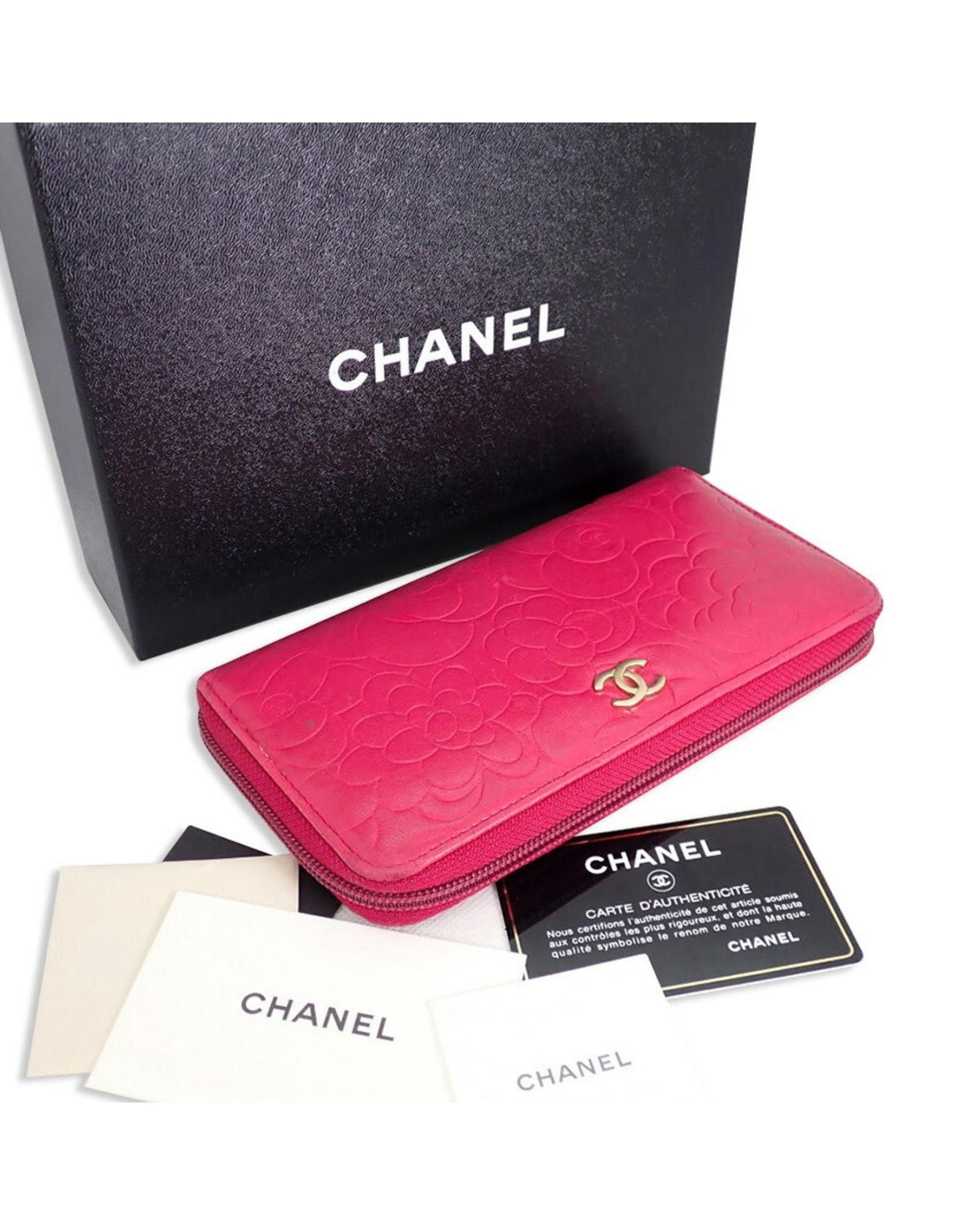 image of Chanel Sophisticated Pink Leather Bi-Fold Wallet, Women's