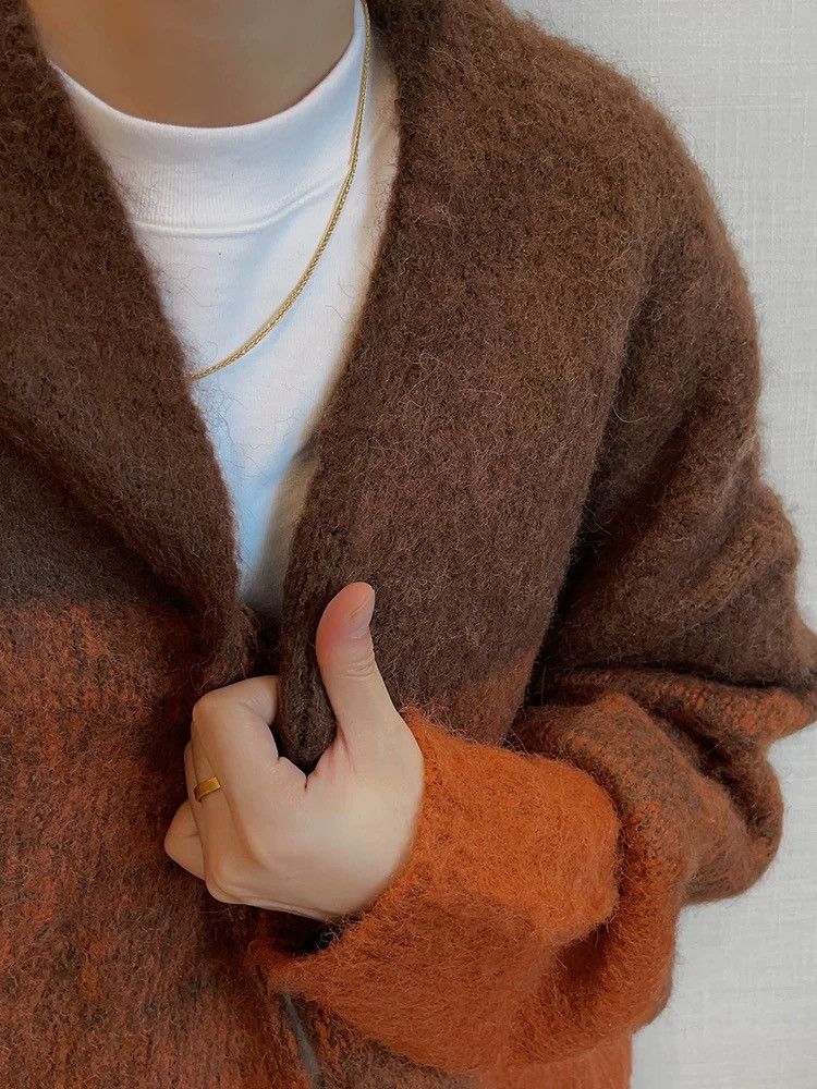Japanese Brand Retro vintage fashion gradient effect fluffy cardigan Size US XXL / EU 58 / 5 - 4 Thumbnail