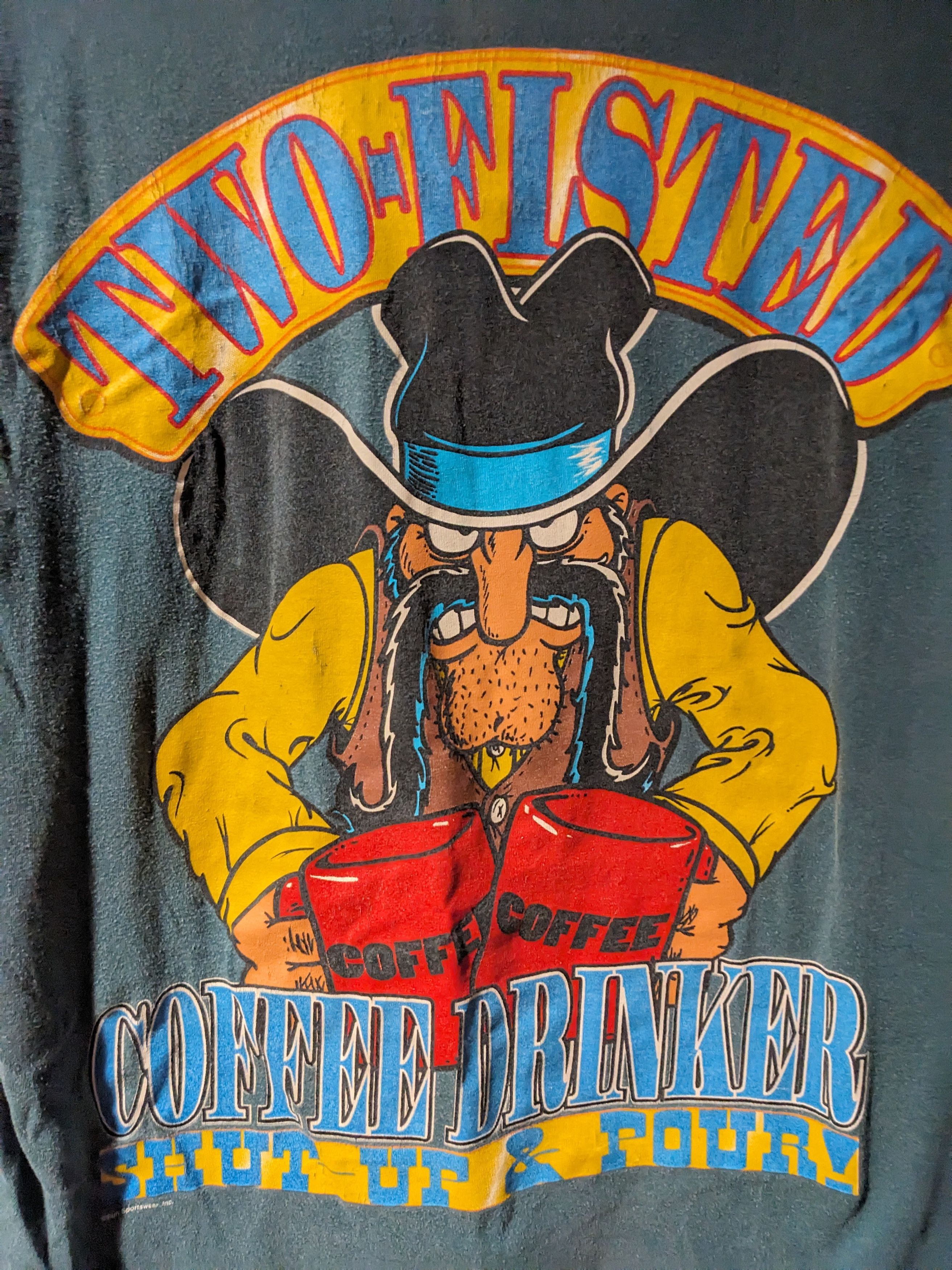 Vintage Vintage 90s Two Fisted Coffee Drinker Humor Funny T-Shirt Size US XL / EU 56 / 4 - 2 Thumbnail