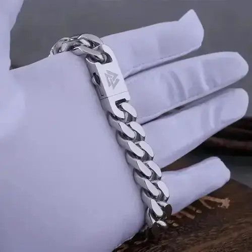Jewelry Viking Cast Cuban Chain Men's Bracelet Size ONE SIZE - 1 Thumbnail