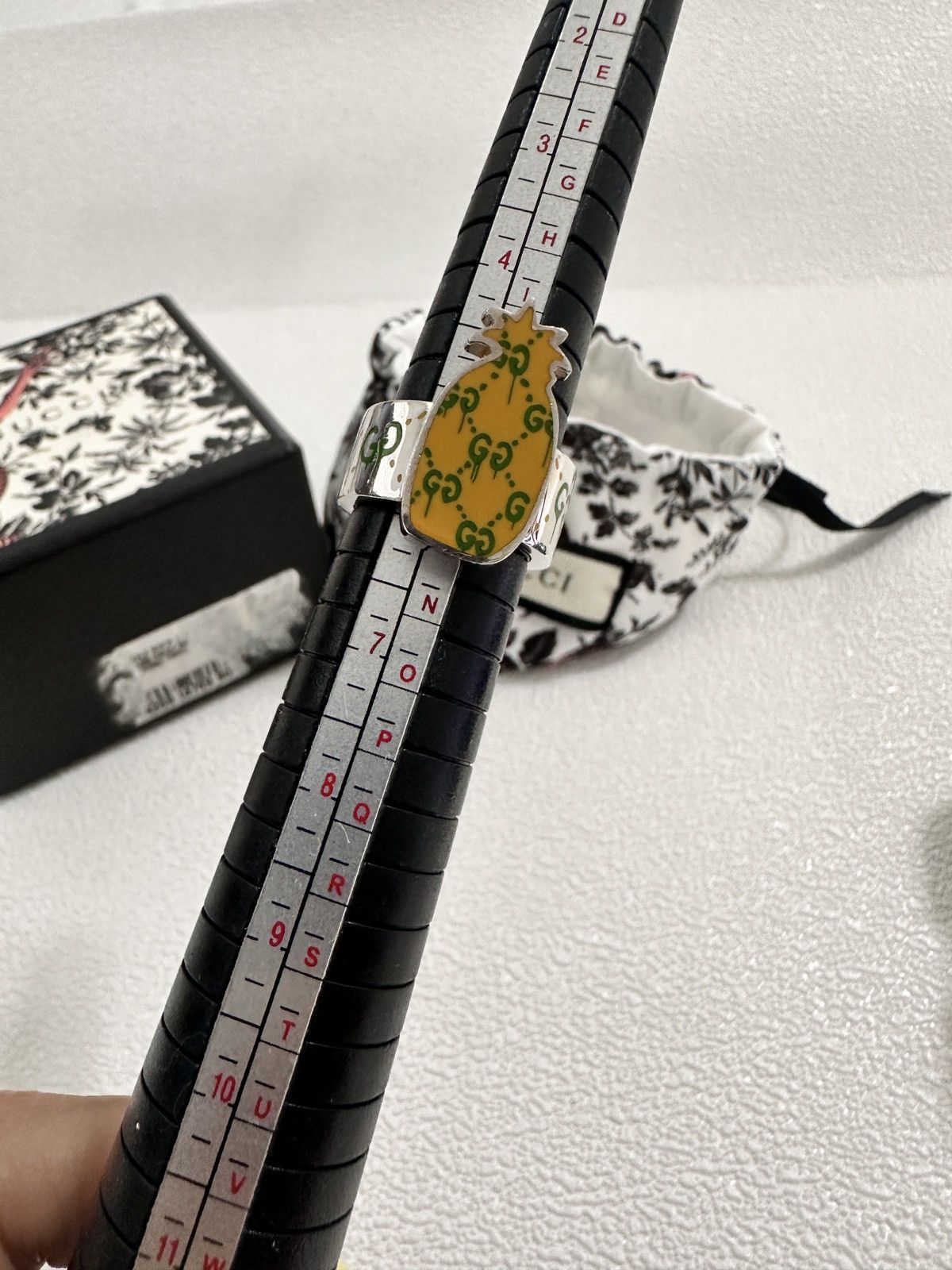 Gucci NWOT Gucci 925 Enamel Ghost Pineapple GG Ring us6/it12 Size ONE SIZE - 7 Thumbnail