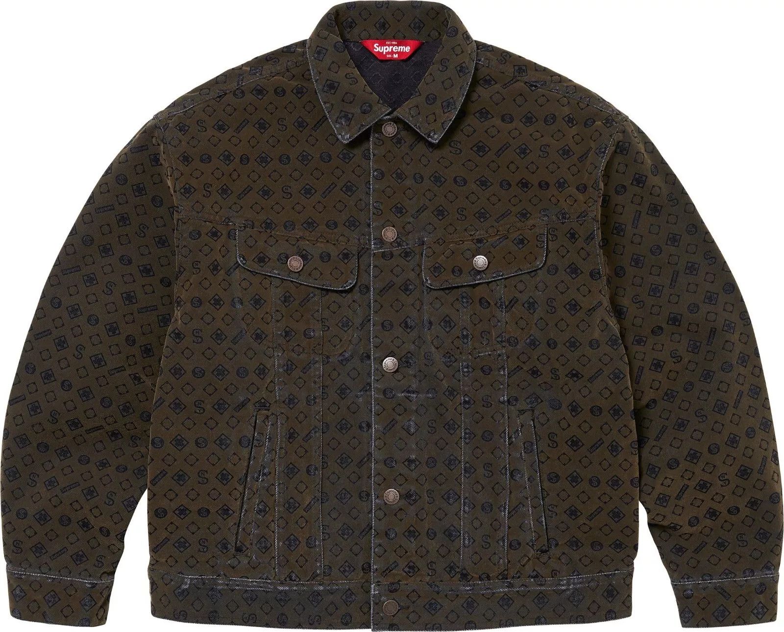 Supreme Supreme FW24 Flocked Denim Trucker Jacket Black Size XL 