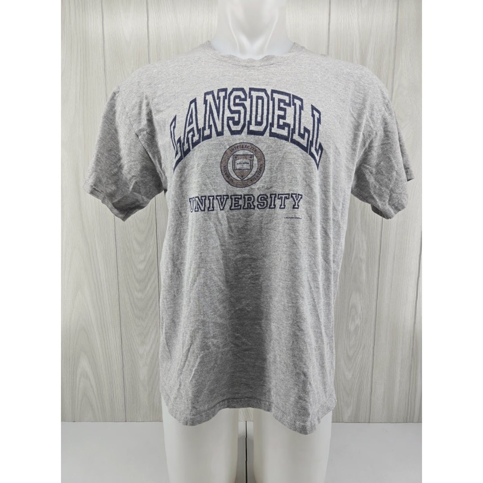 Gildan Lansdell University T Shirt Gray Large Mens Short Sleeve Cotton Blend Graphic Print N/A Size US L / EU 52-54 / 3 - 2 Thumbnail